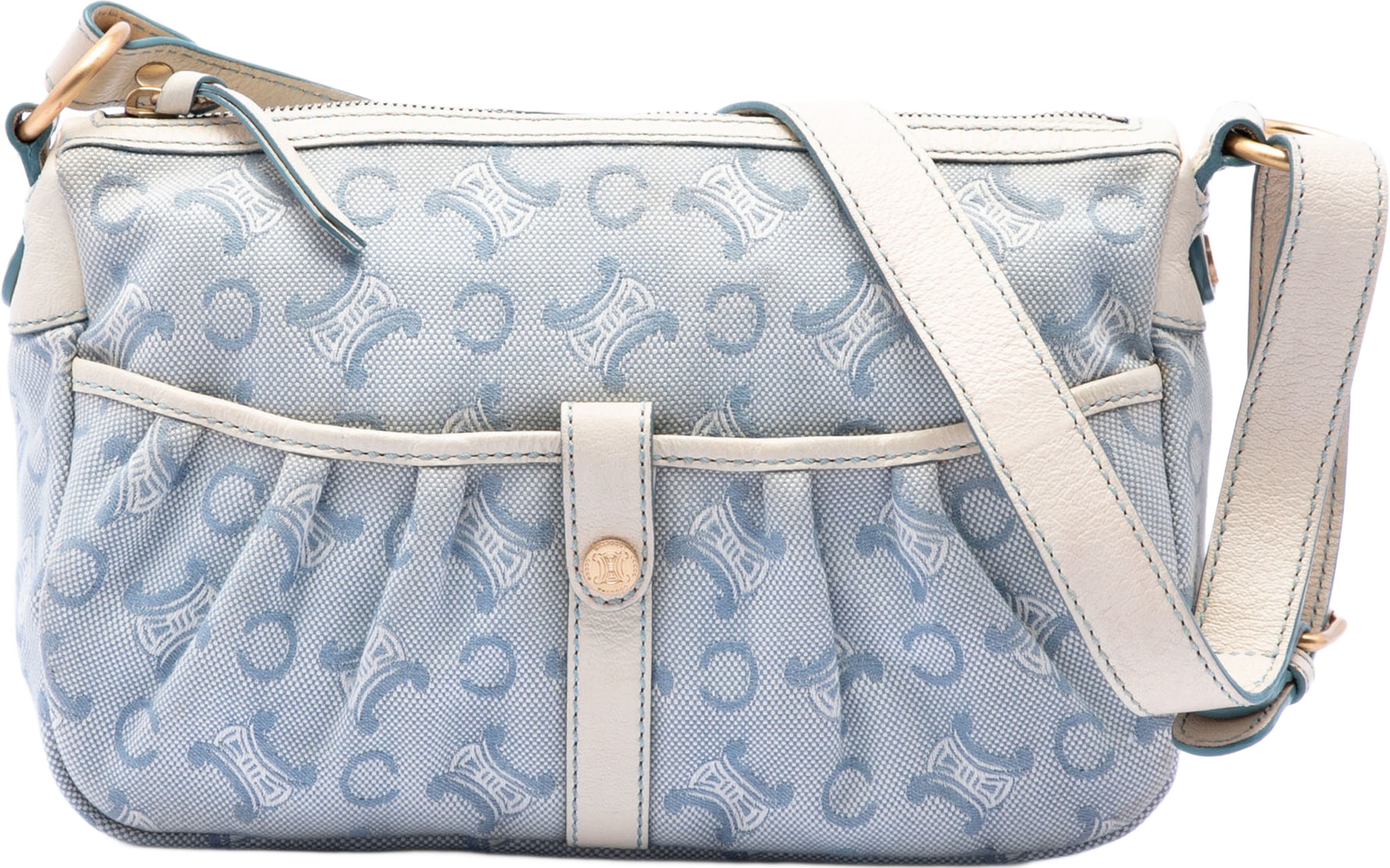 Celine C Macadam Canvas Crossbody, från Luxclusif, i färgen blå. Klicka för att öppna bilden i stort format