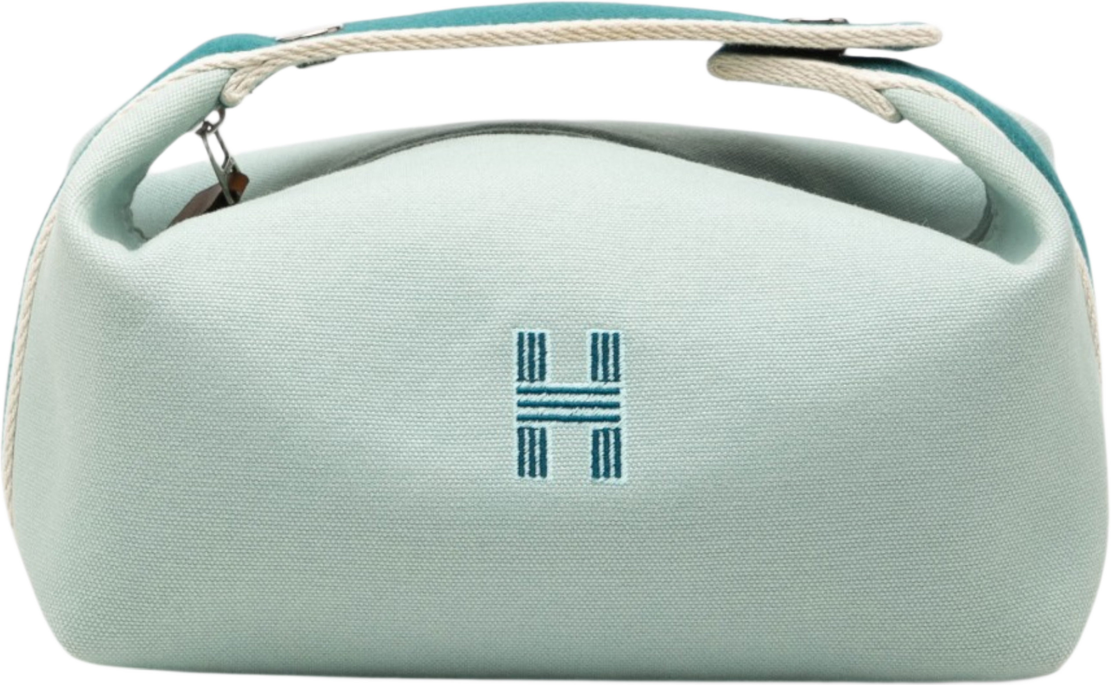 Hermès Small Toile Bride A Brac Case, från Luxclusif, i färgen blå. Klicka för att öppna bilden i stort format