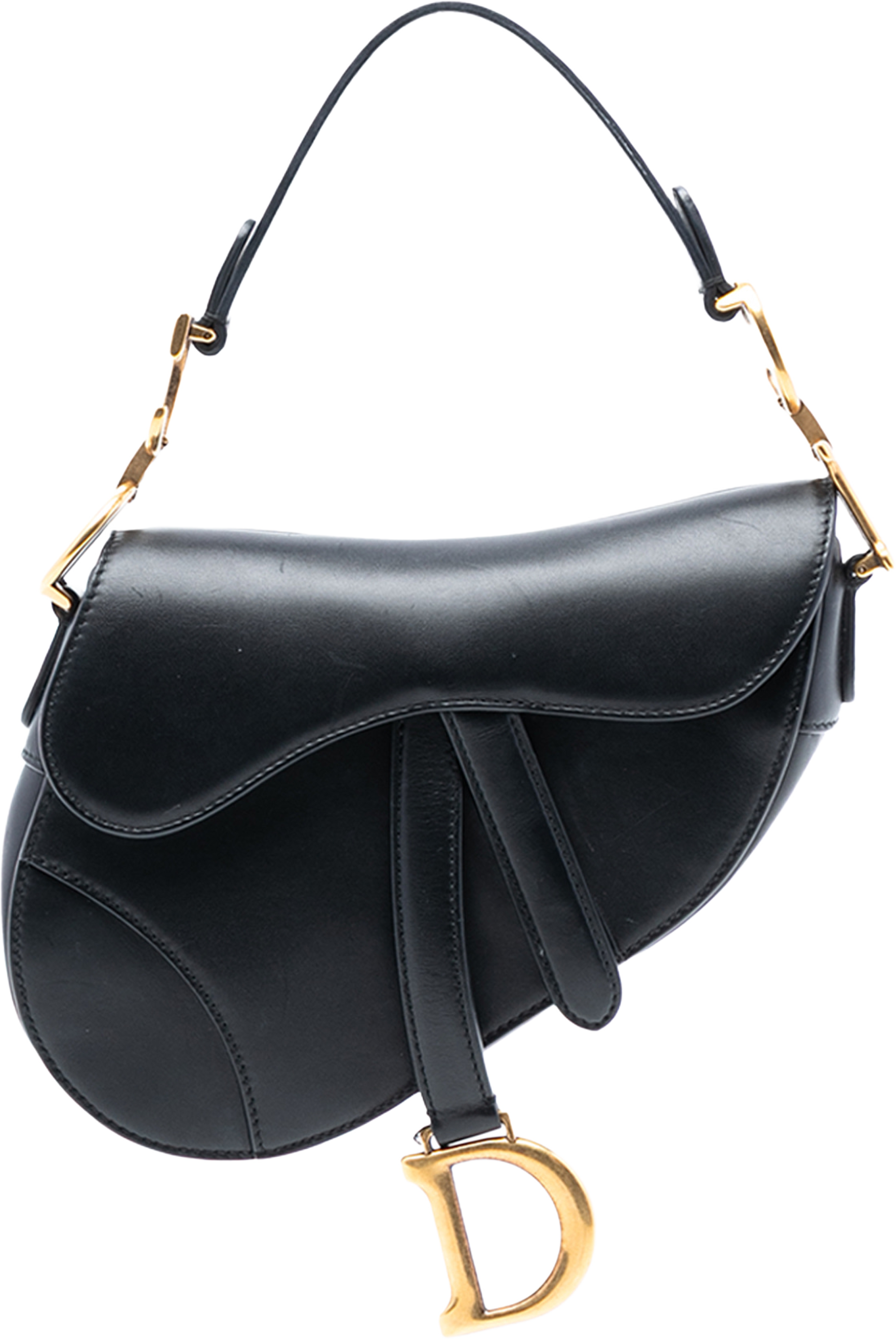 Dior Mini Leather Saddle Bag, från Luxclusif, i färgen black. Klicka för att öppna bilden i stort format