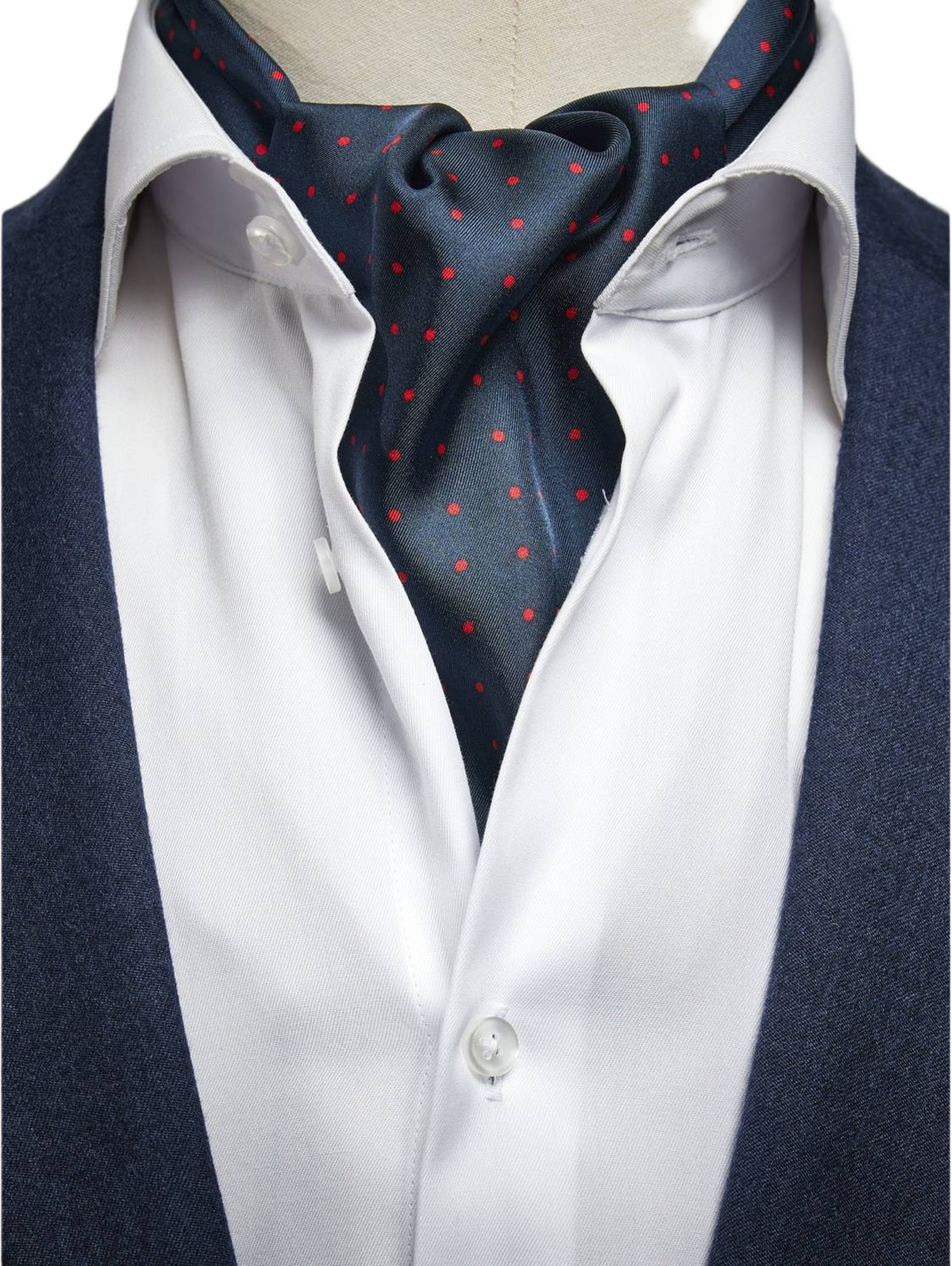 Silk Double Pointed Ascot Dot