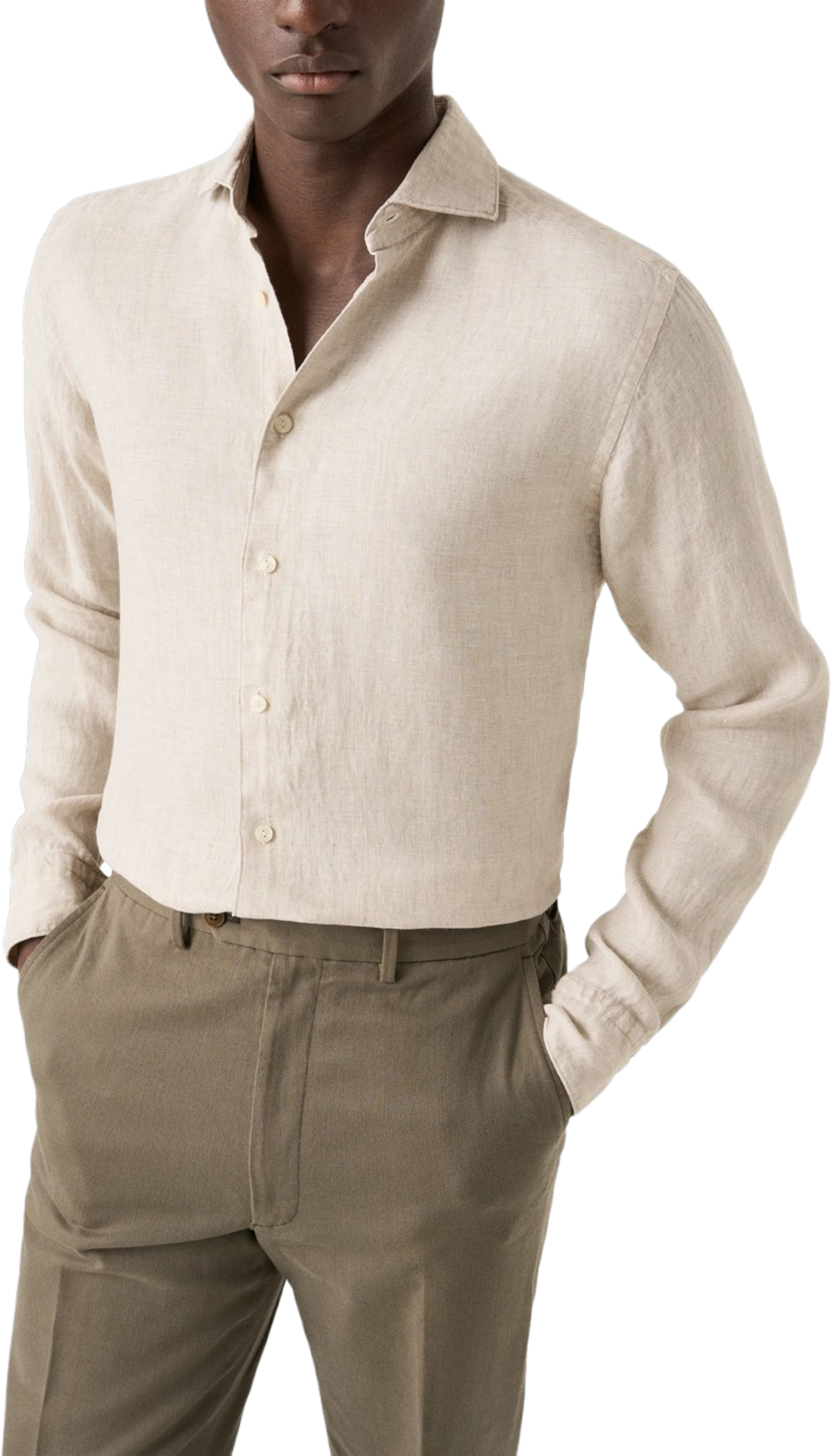 Linne Twill-skjorta Slim Fit