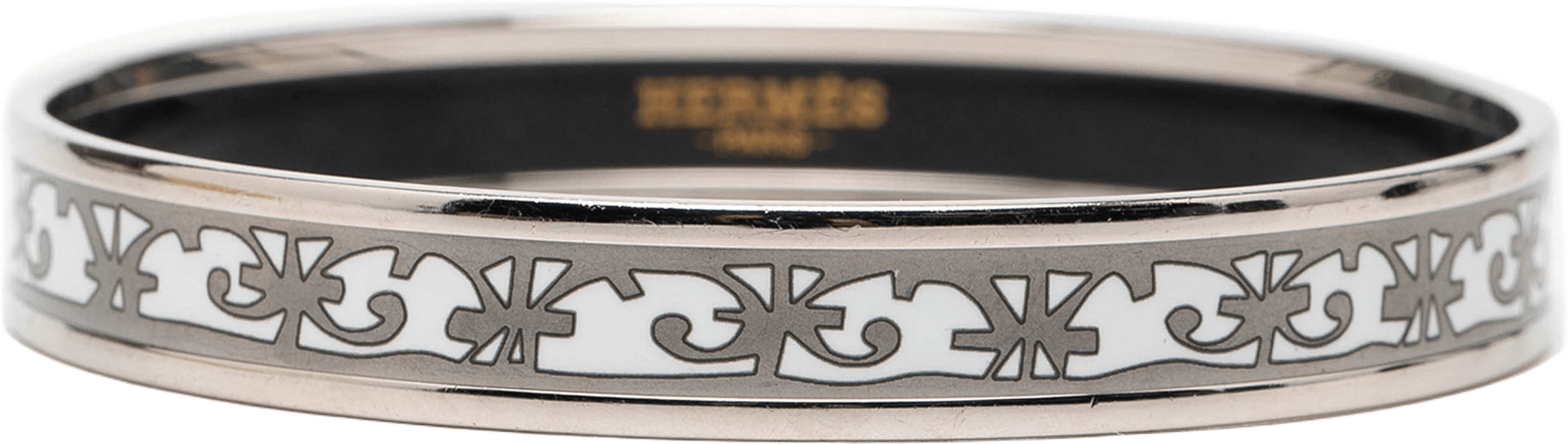 Hermès Narrow Balcons Du Guadalquivir Enamel Bangle 65, från Luxclusif, i färgen gray. Klicka för att öppna bilden i stort format