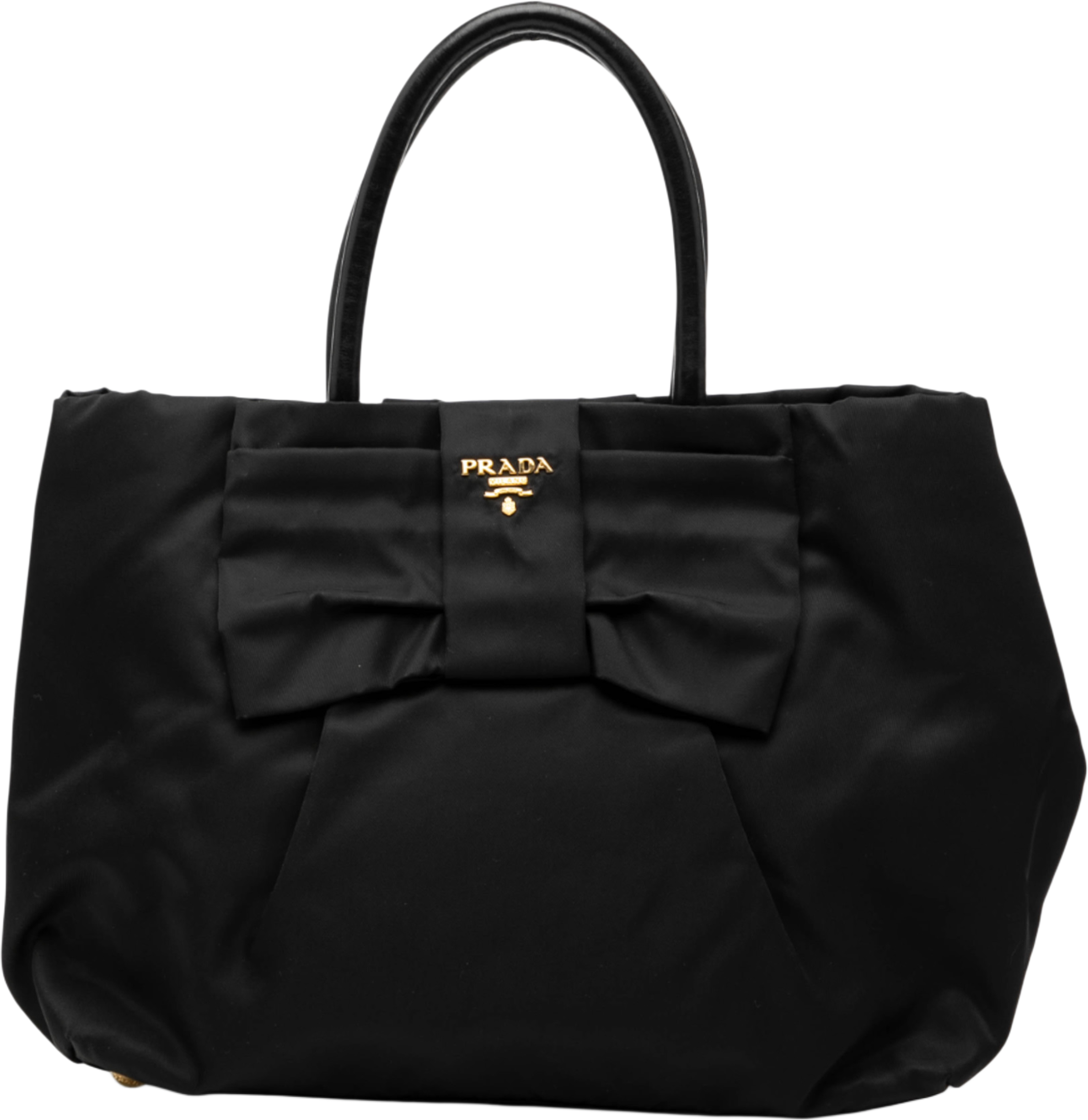 Prada Tessuto Fiocco Bow Tote, från Luxclusif, i färgen black. Klicka för att öppna bilden i stort format