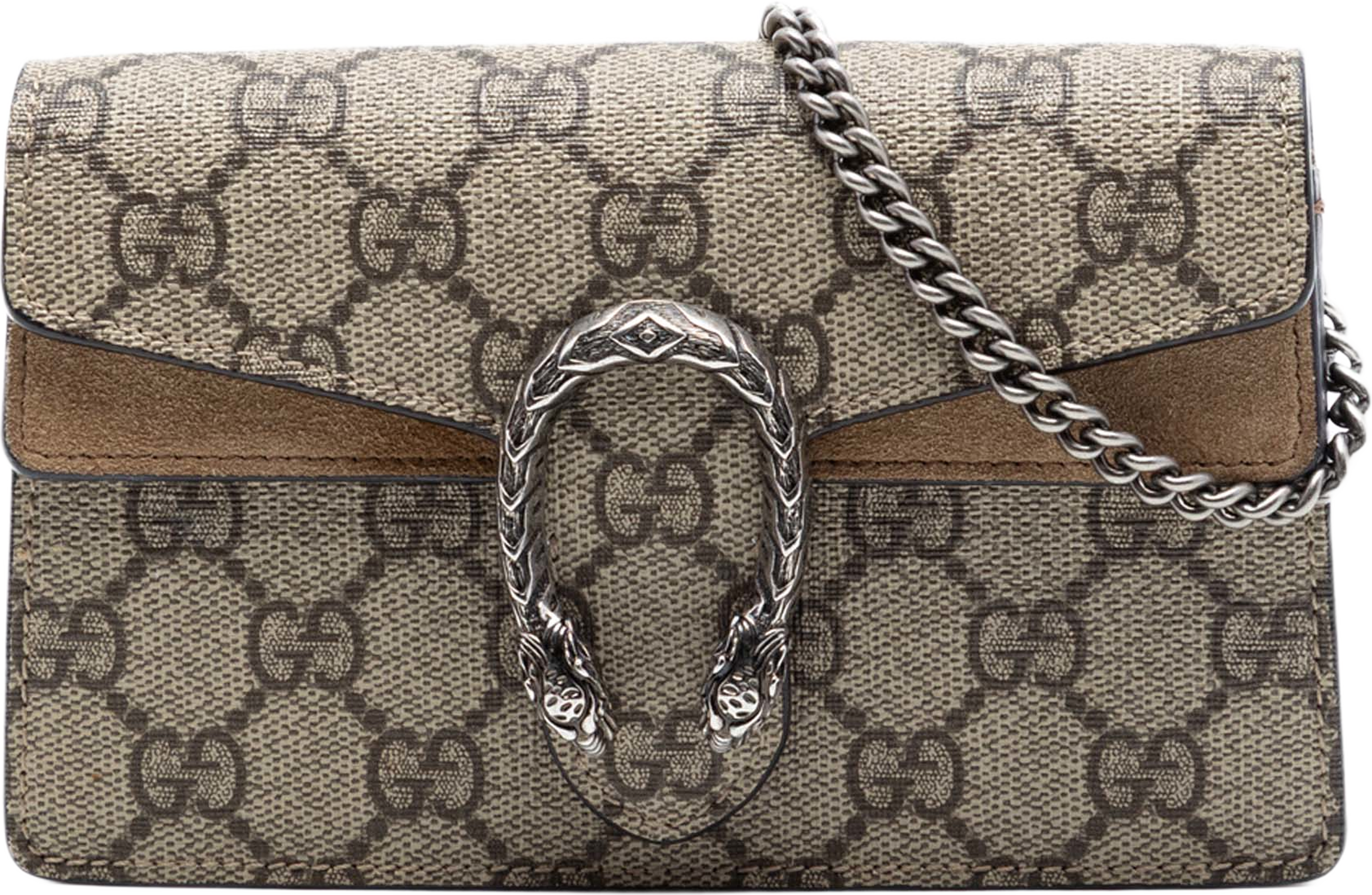 Gucci Mini Gg Supreme Dionysus Crossbody, från Luxclusif, i färgen beige. Klicka för att öppna bilden i stort format