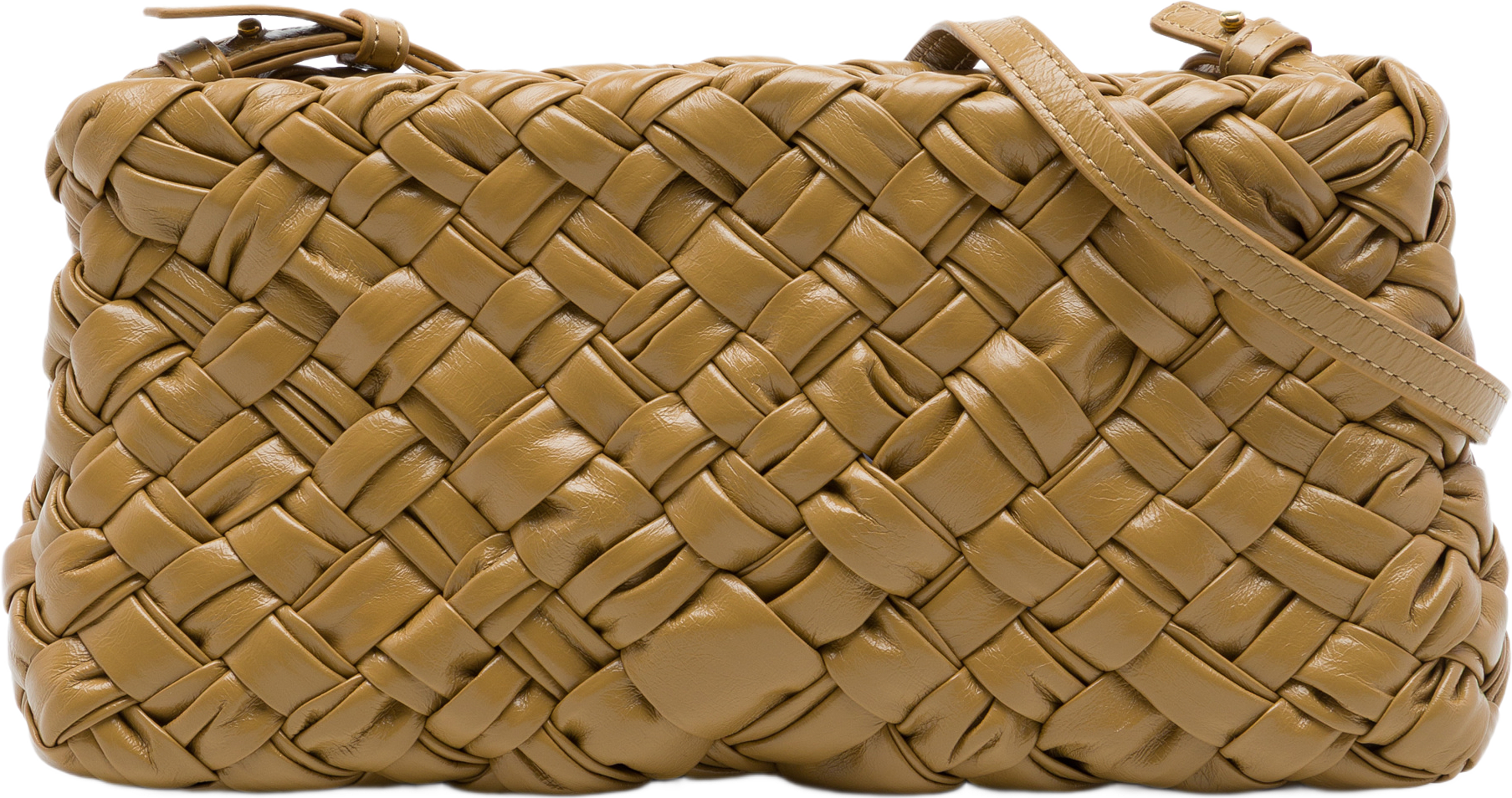 Bottega Veneta Nappa Intrecciato Kalimero Cha Cha Shoulder Bag, från Luxclusif, i färgen brun. Klicka för att öppna bilden i stort format