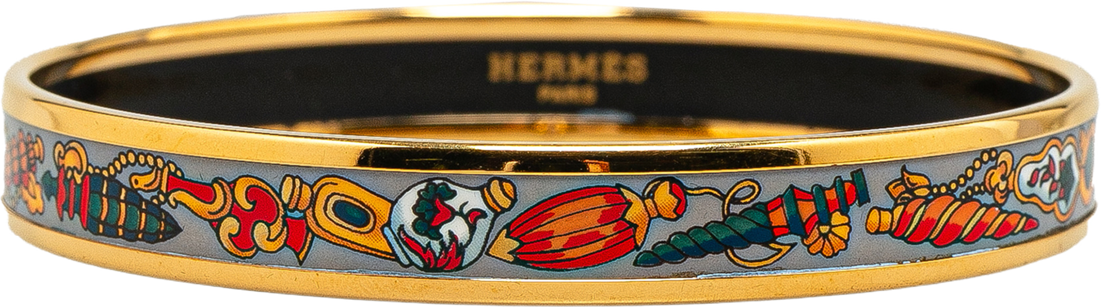 Hermès Narrow Qu Importe Le Falcon Enamel Bangle  70