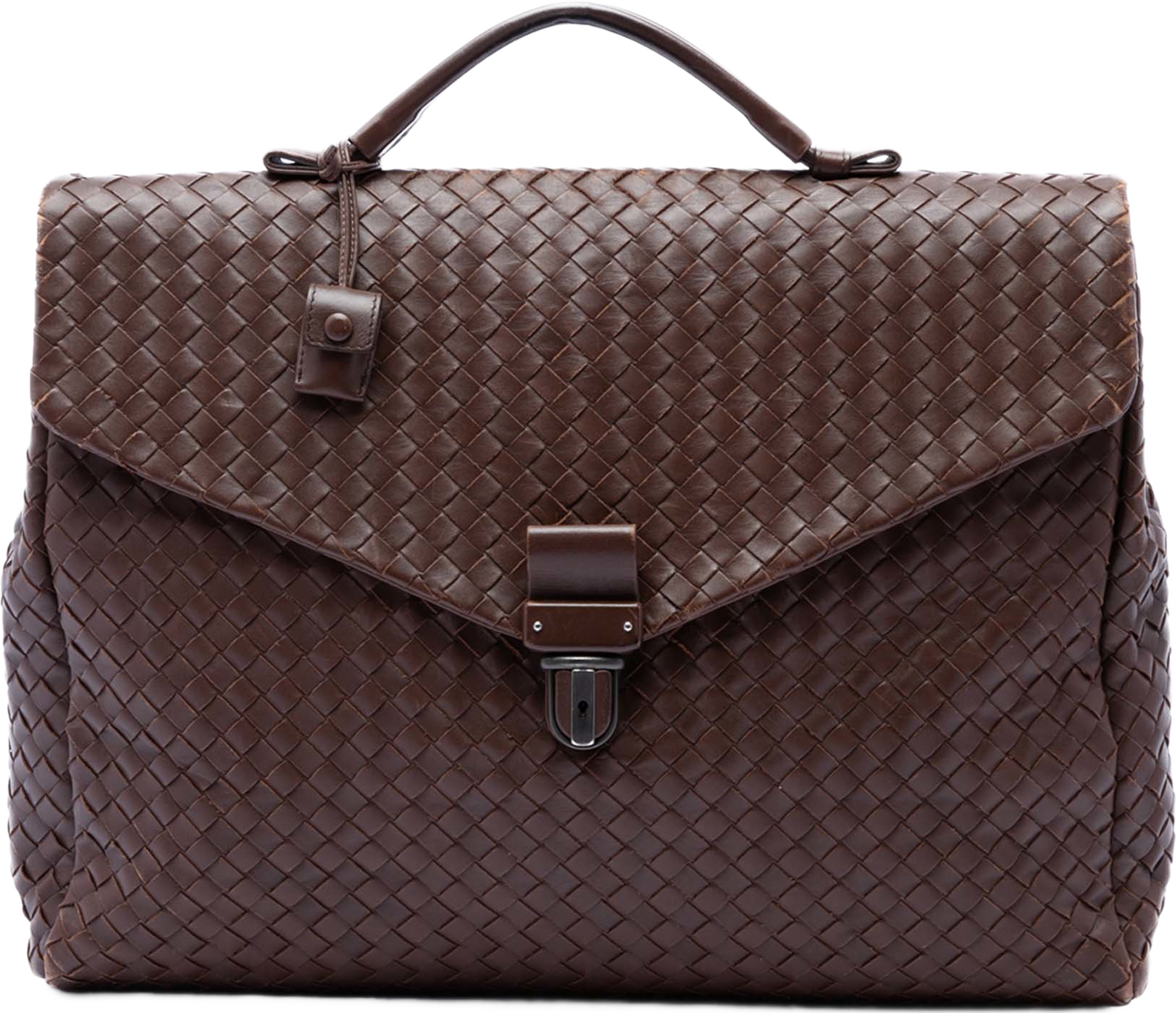 Bottega Veneta Nappa Intrecciato Briefcase, från Luxclusif, i färgen brun. Klicka för att öppna bilden i stort format