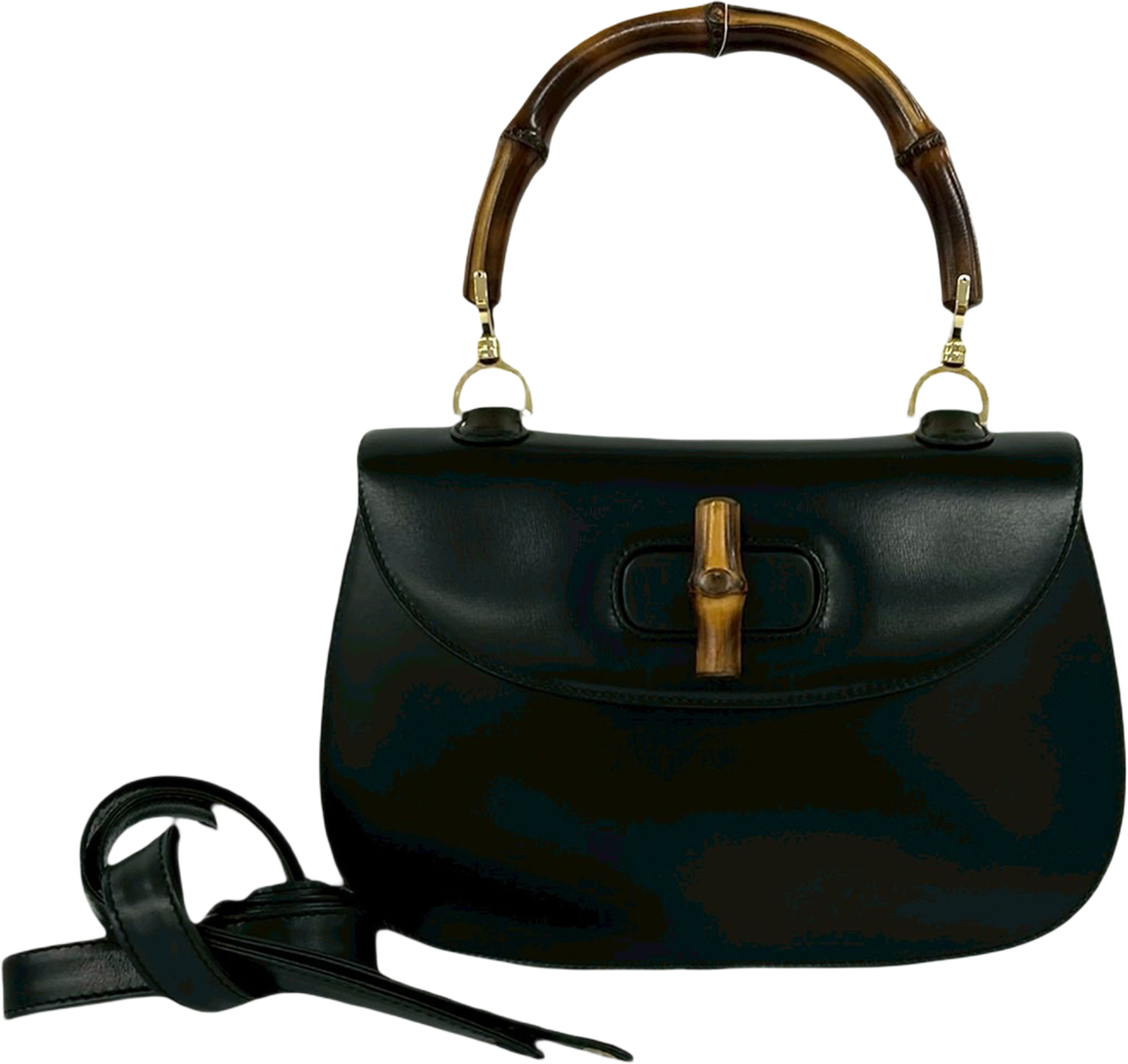 Gucci Calfskin Bamboo Night, från Luxclusif, i färgen black. Klicka för att öppna bilden i stort format