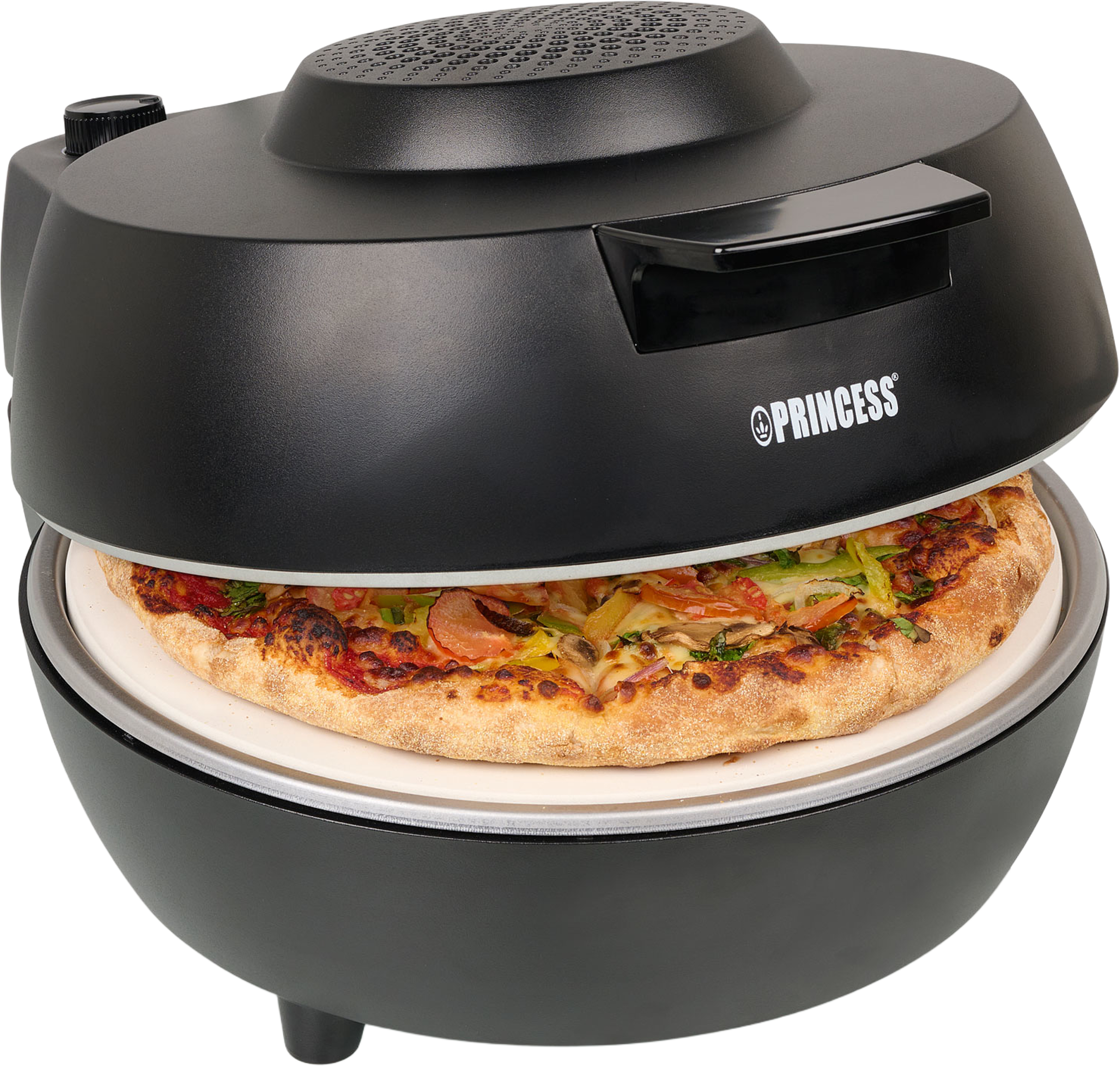 Pizzaugn Pro Med Äkta Pizzasten 30cm 400 °c, från Princess, i färgen svart. Klicka för att öppna bilden i stort format