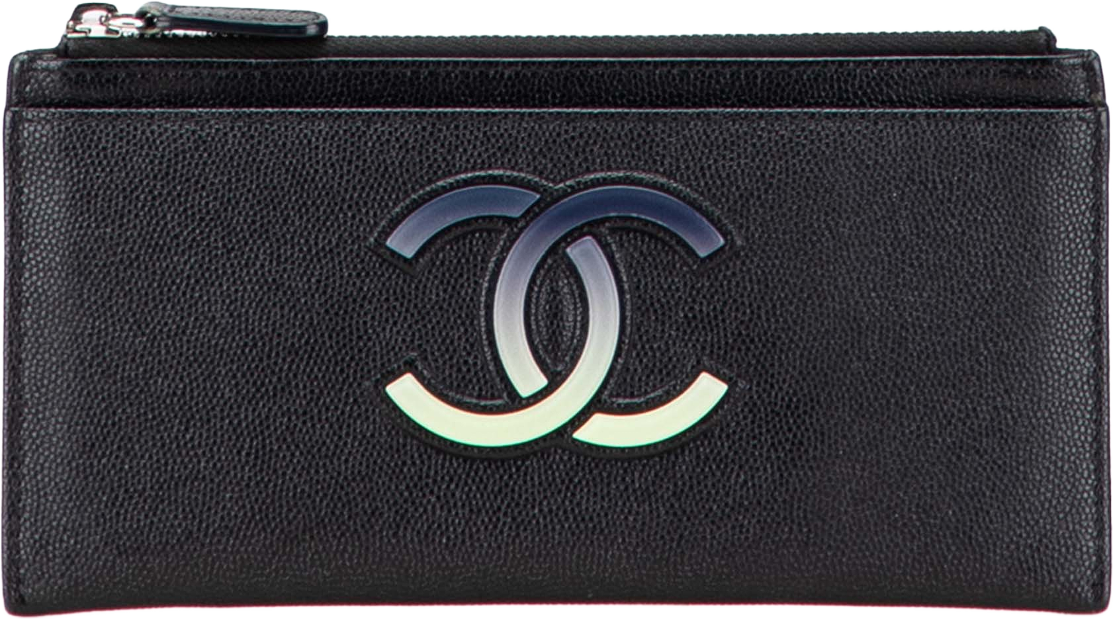 Chanel Cc Caviar Classic Zip Pouch, från Luxclusif, i färgen black. Klicka för att öppna bilden i stort format