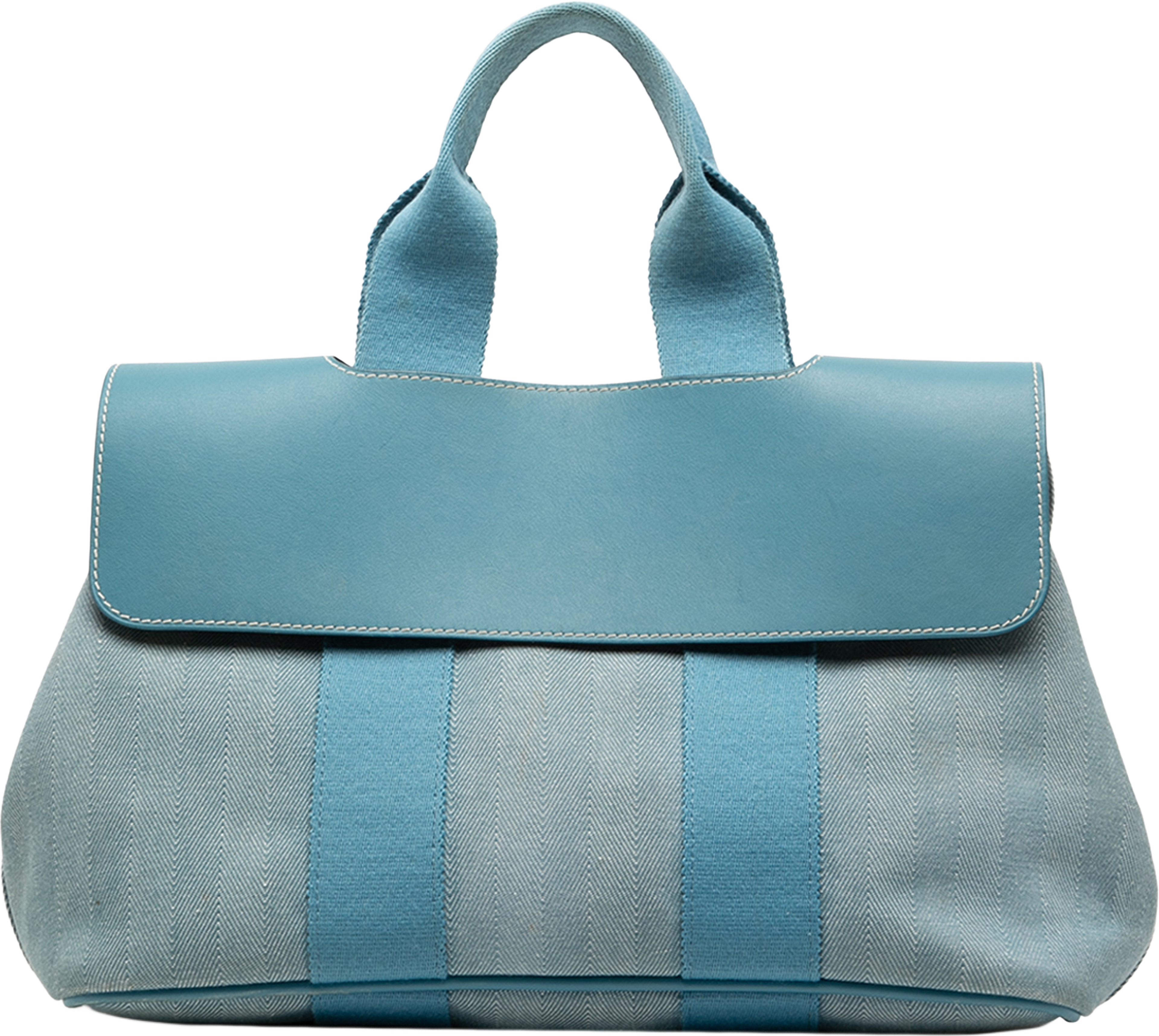 Hermès Toile And Swift Valparaiso Pm, från Luxclusif, i färgen light blue. Klicka för att öppna bilden i stort format