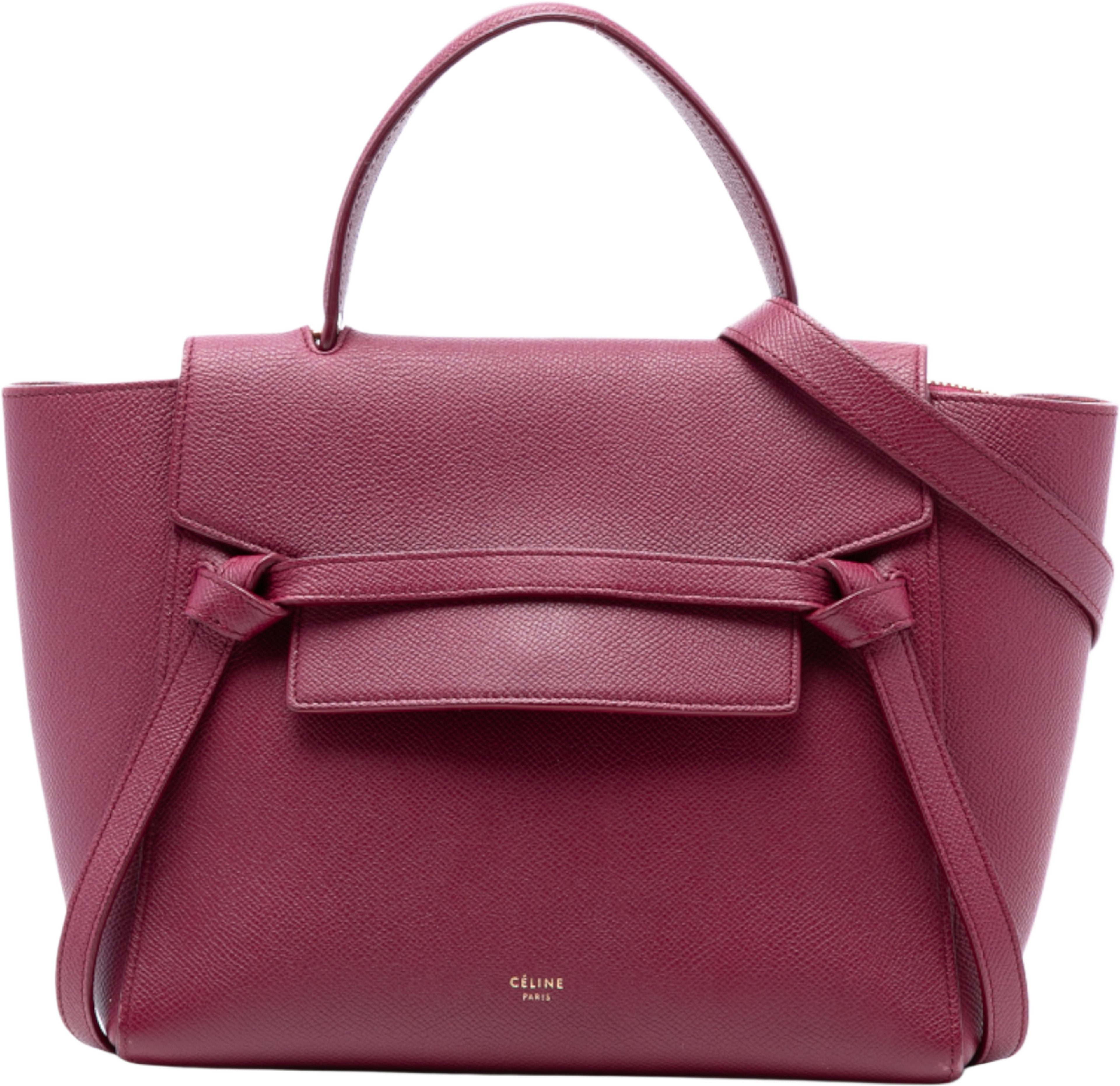 Celine Micro Grained Calfskin Belt Bag, från Luxclusif, i färgen brick. Klicka för att öppna bilden i stort format