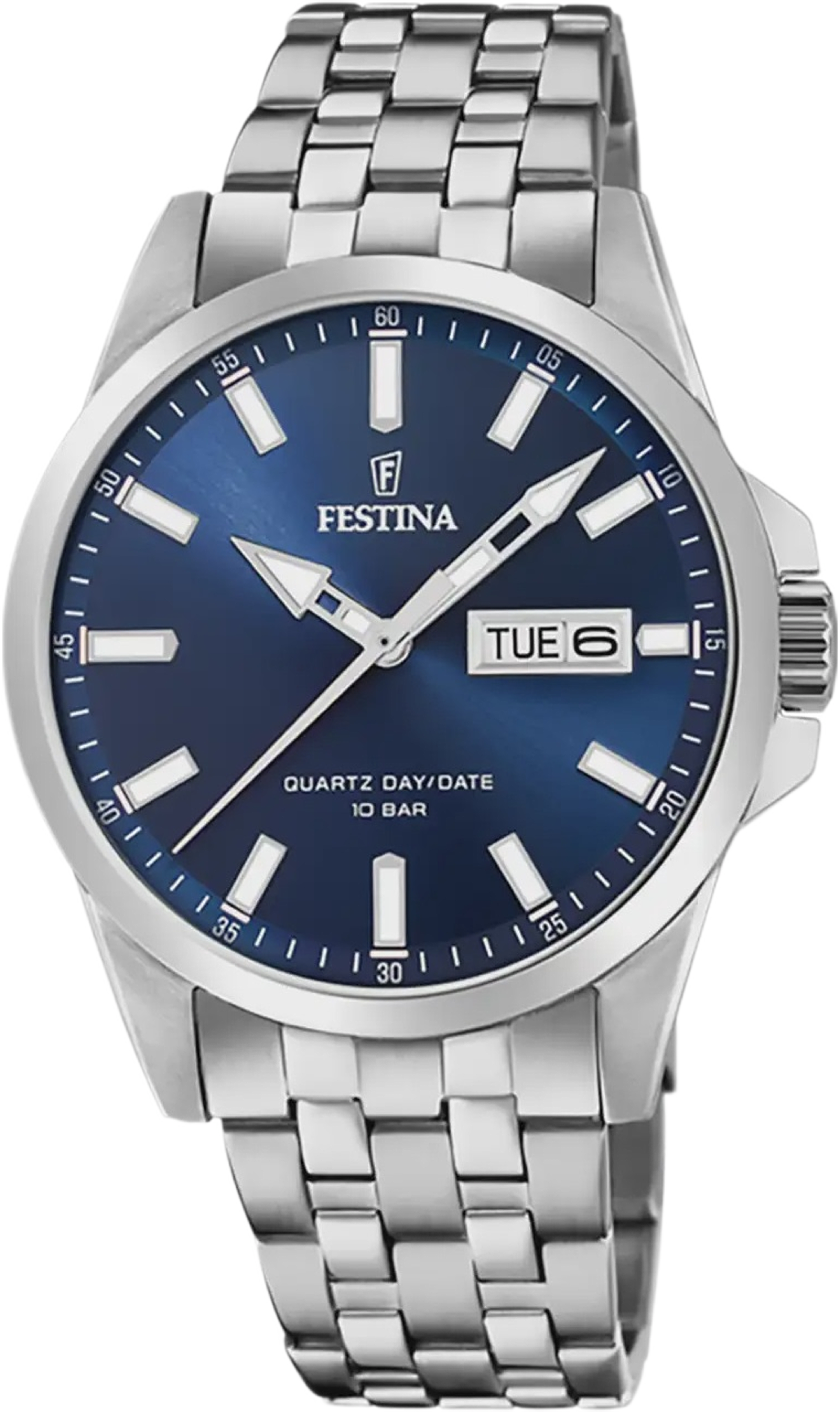 Festina Classic Herrklocka Bl/stl, Metallband - F20357/3, från Festina, i färgen silver. Klicka för att öppna bilden i stort format
