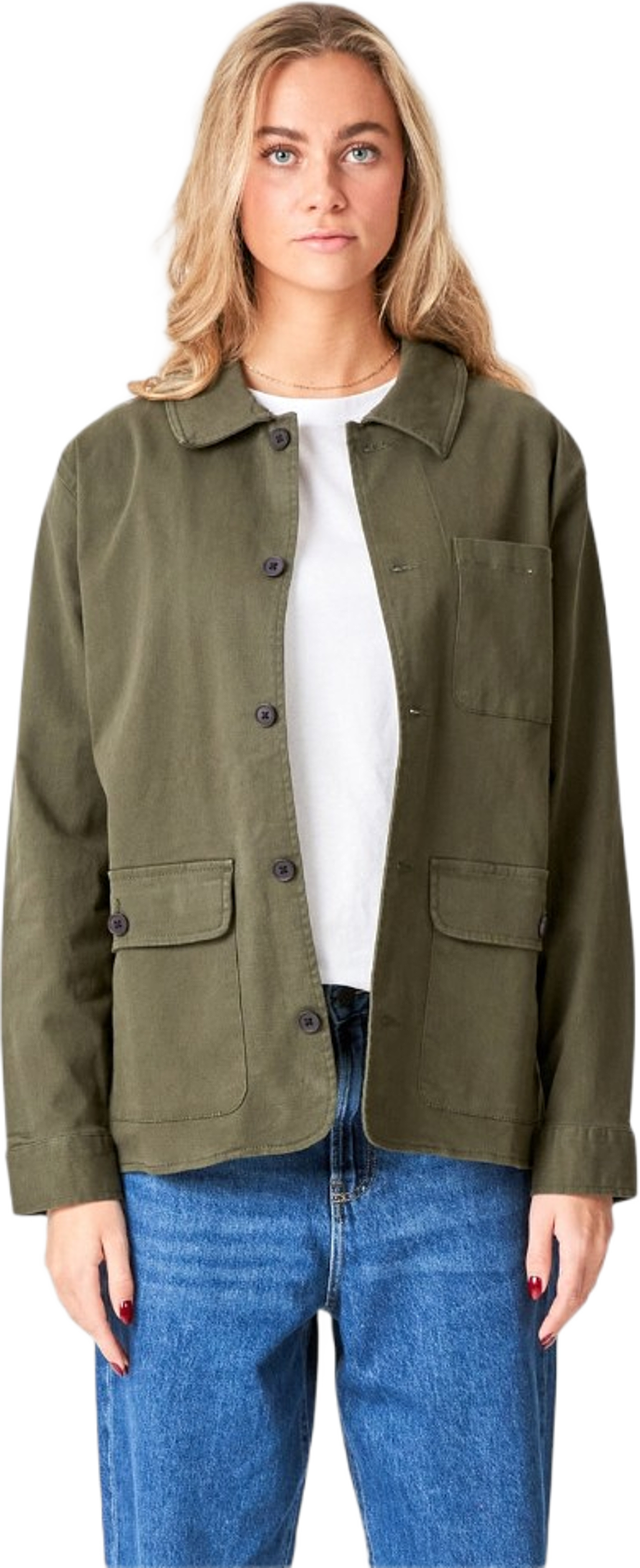 Twill Shacket, från TeeShoppen, i färgen mörk oliv. Klicka för att öppna bilden i stort format