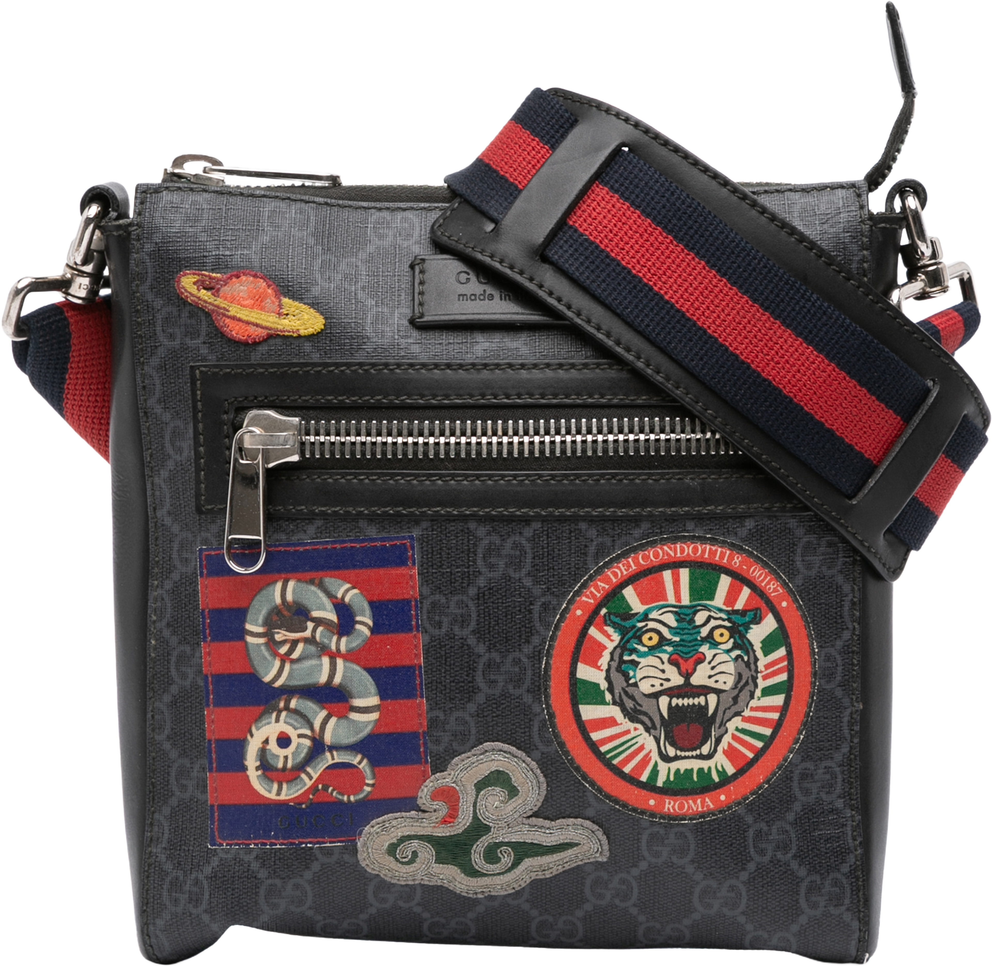 Gucci Gg Supreme Night Courrier Messenger Bag, från Luxclusif, i färgen black. Klicka för att öppna bilden i stort format