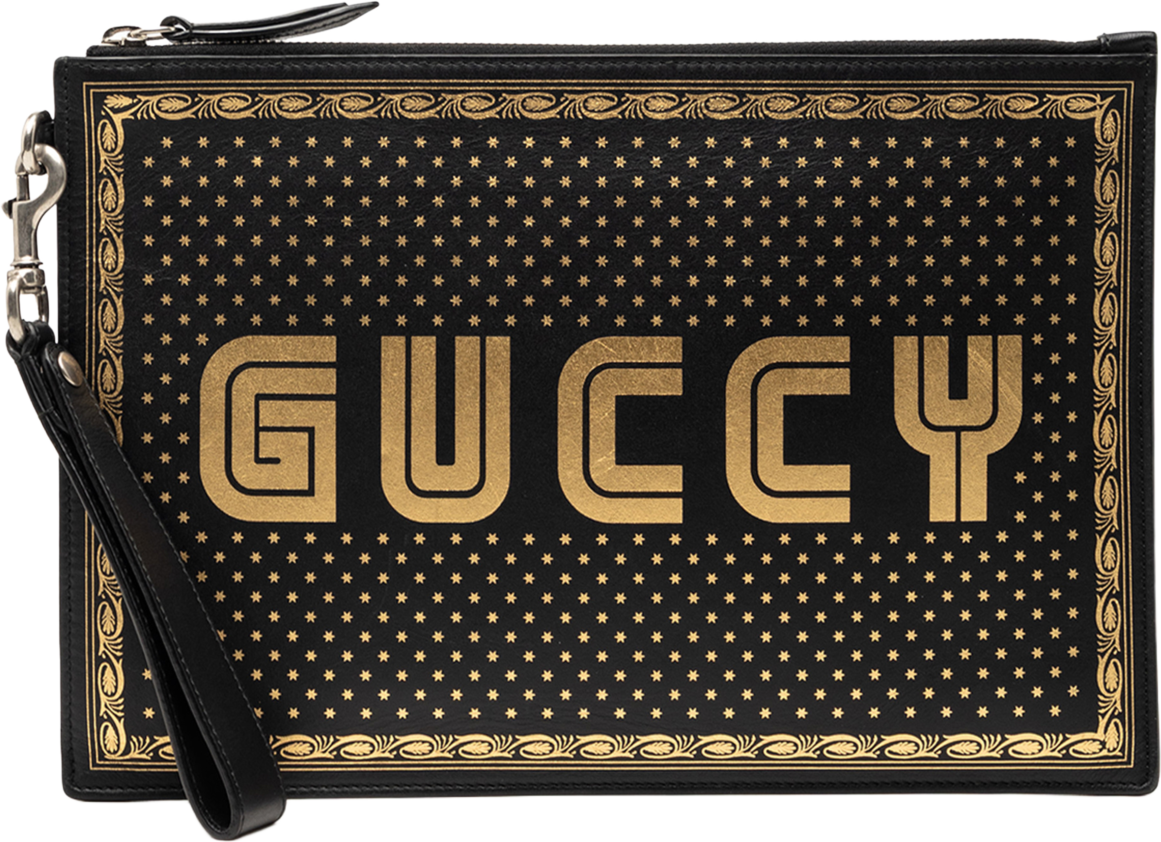 Gucci Leather Guccy Sega Clutch, från Luxclusif, i färgen black. Klicka för att öppna bilden i stort format