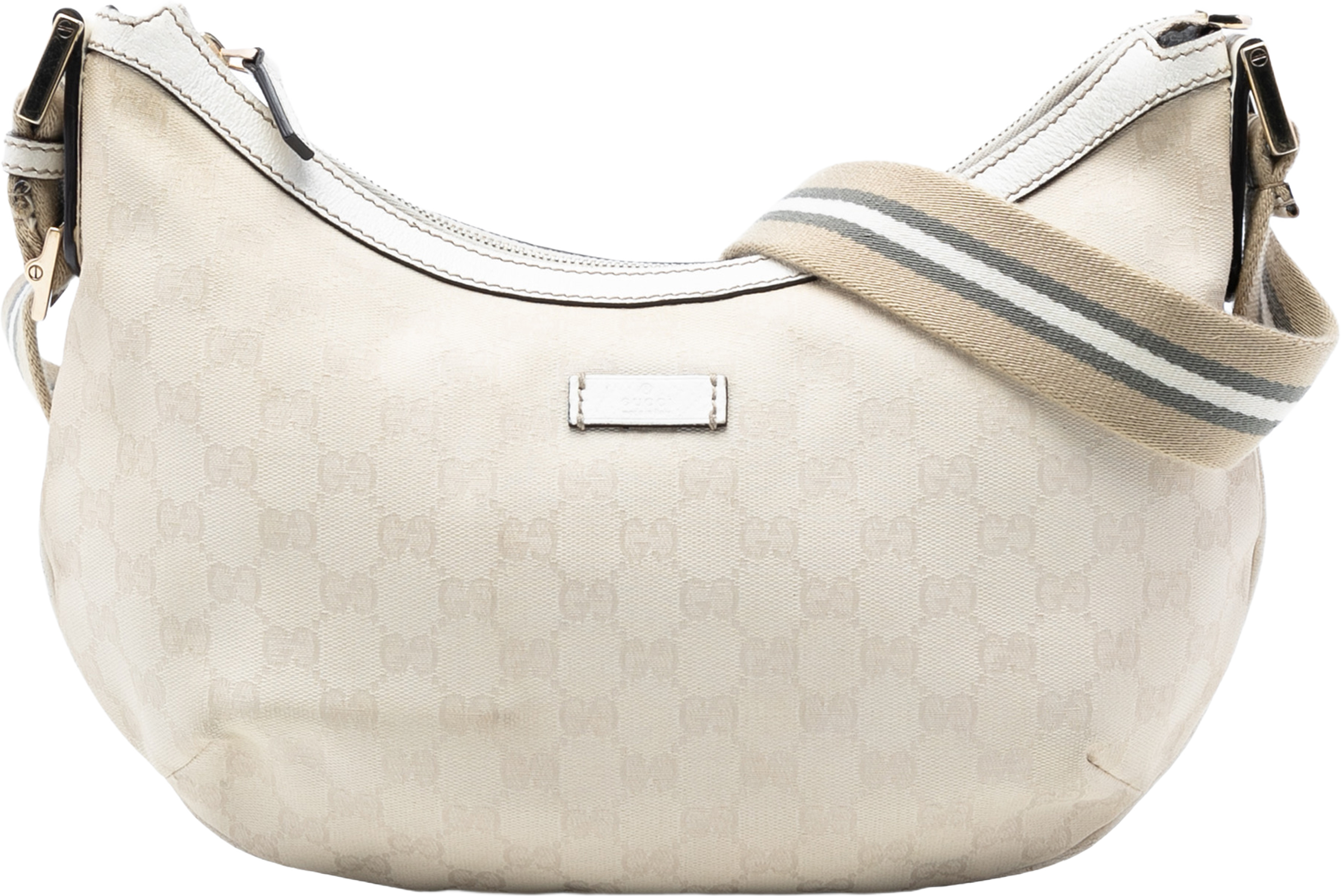 Gucci Gg Canvas Web Crossbody, från Luxclusif, i färgen beige. Klicka för att öppna bilden i stort format