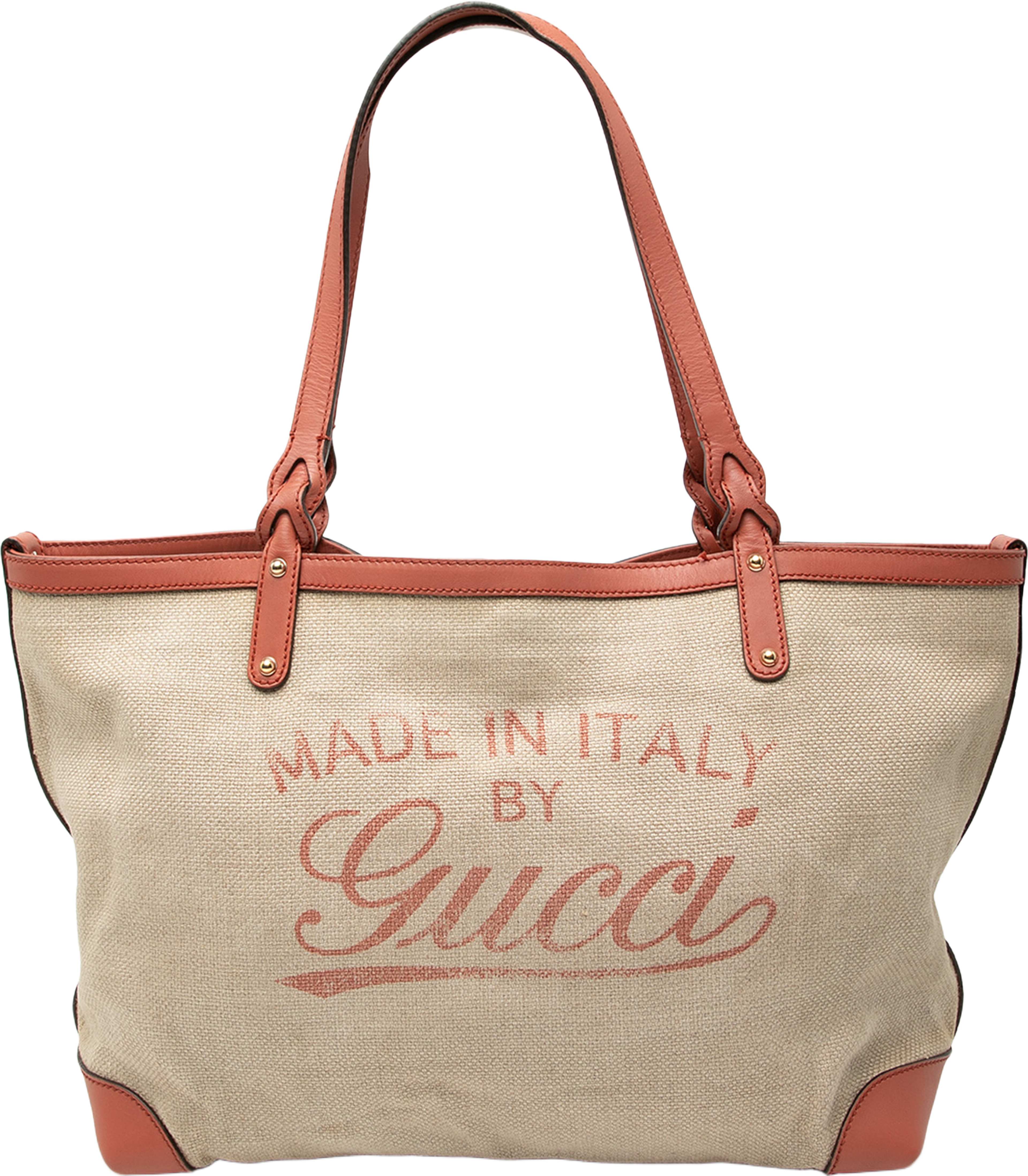 Gucci Medium Canvas Craft Tote, från Luxclusif, i färgen beige. Klicka för att öppna bilden i stort format