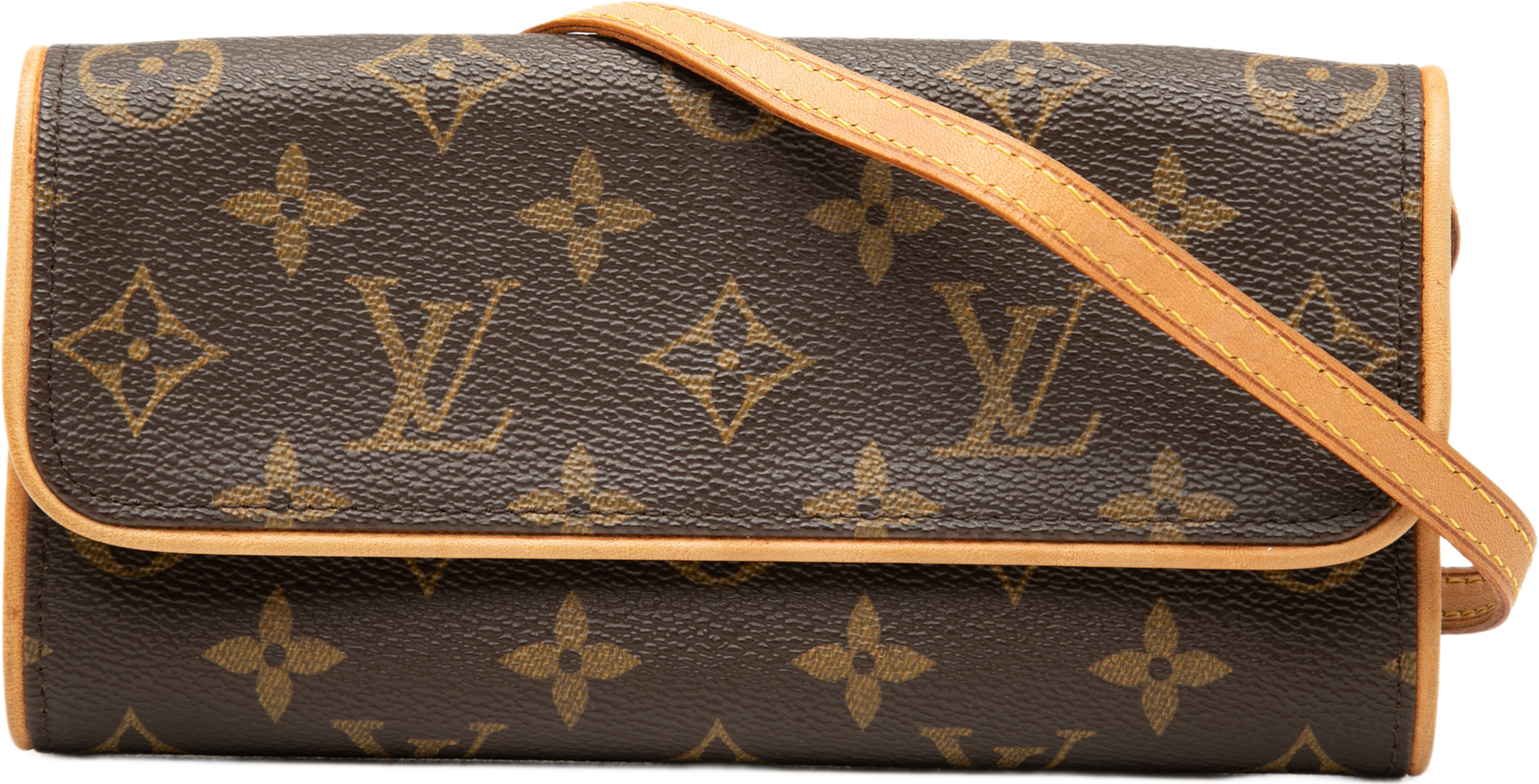 Louis Vuitton Monogram Pochette Twin Pm, från Luxclusif, i färgen brun. Klicka för att öppna bilden i stort format