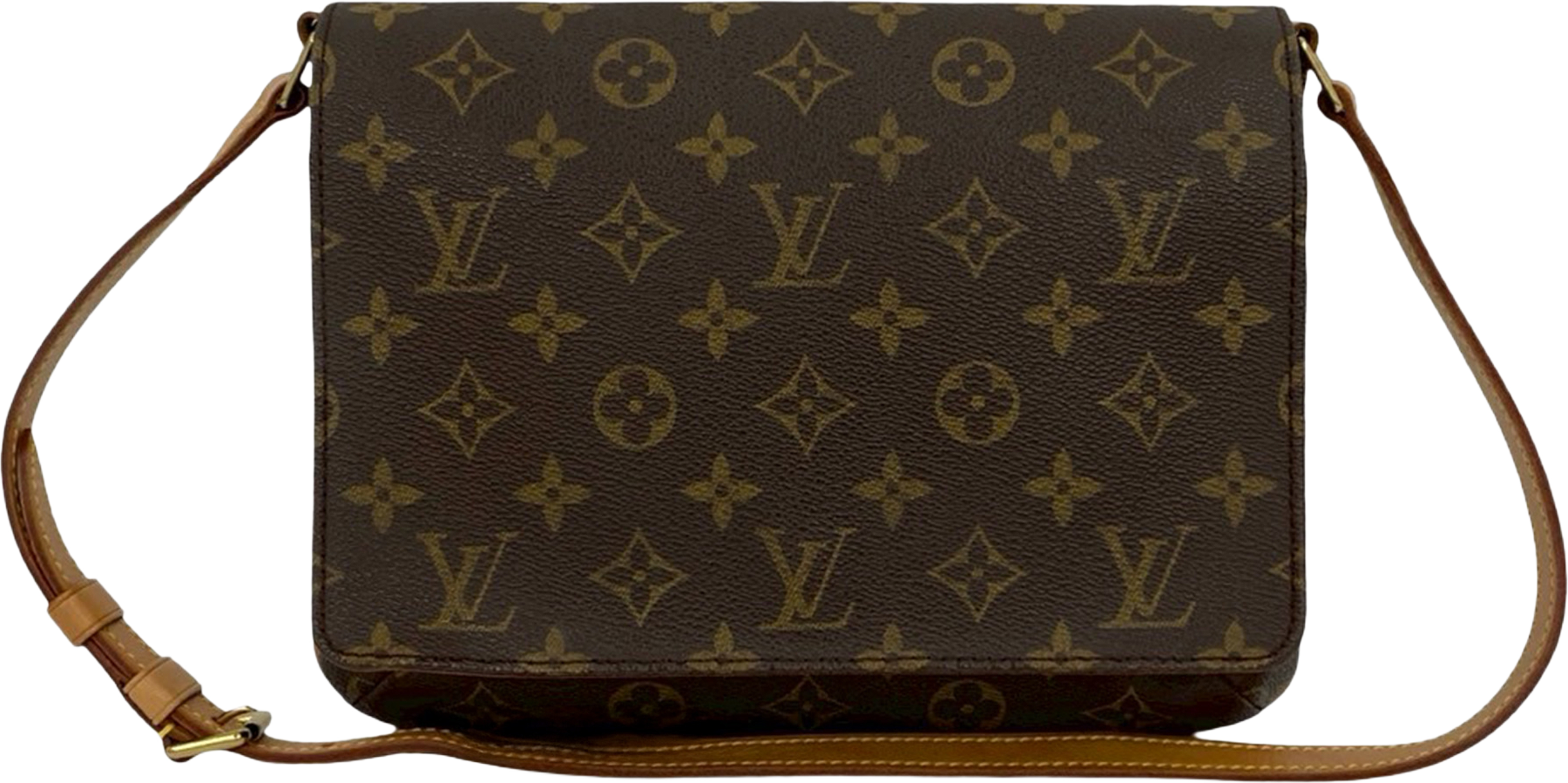 Louis Vuitton Monogram Musette Tango Short Strap, från Luxclusif, i färgen brown. Klicka för att öppna bilden i stort format