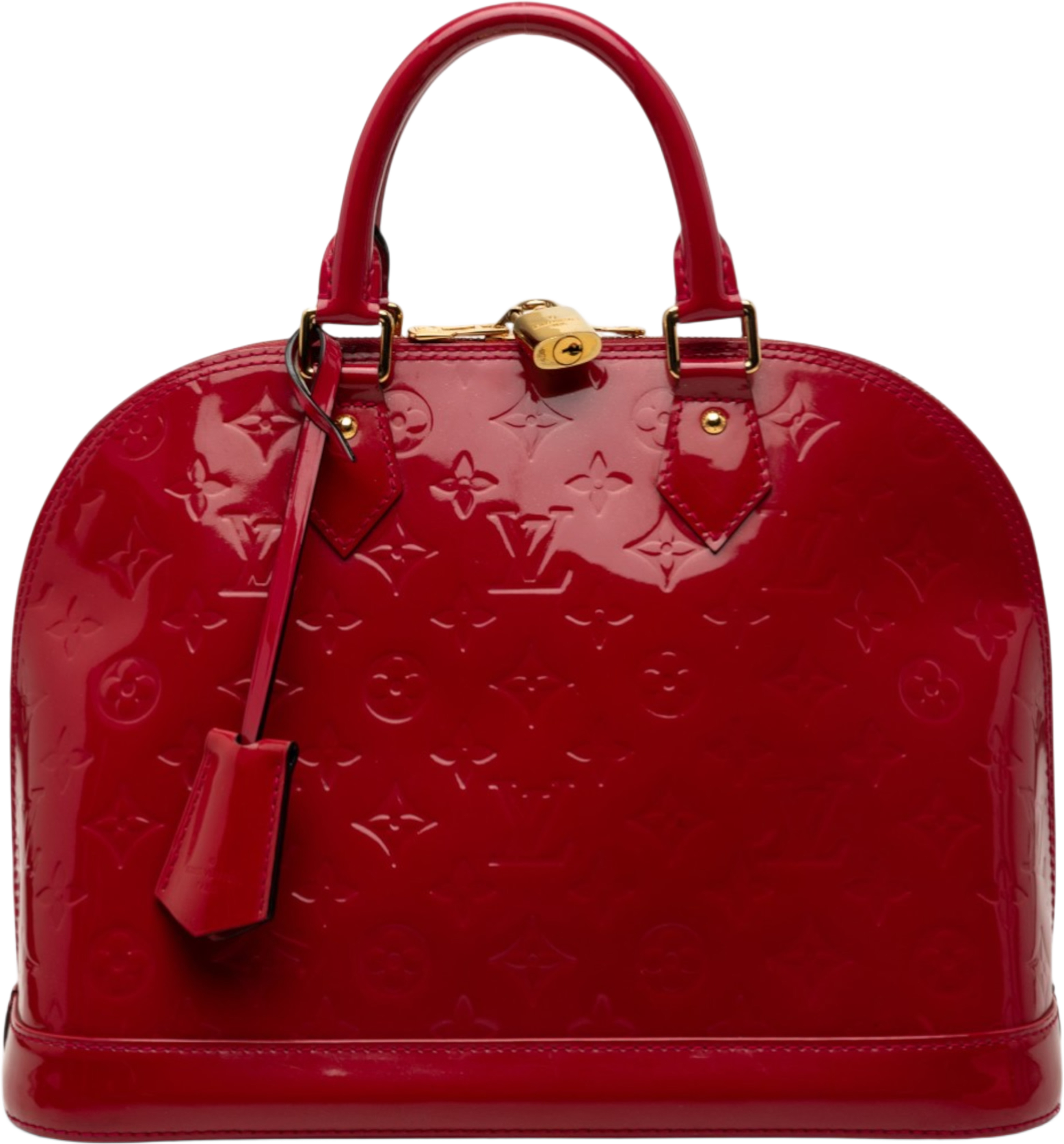 Louis Vuitton Monogram Vernis Alma Pm, från Luxclusif, i färgen red. Klicka för att öppna bilden i stort format