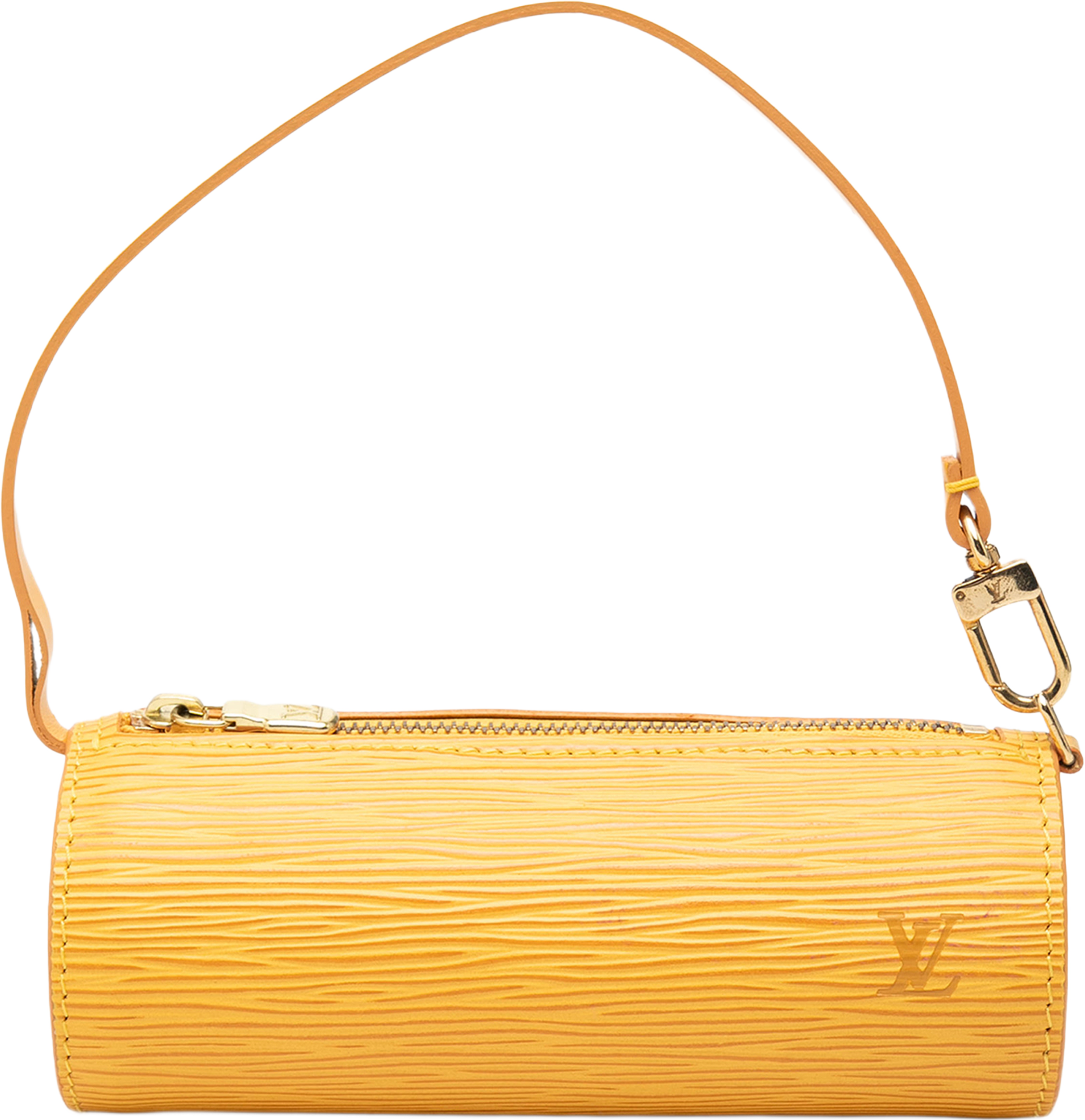 Louis Vuitton Epi Papillon Pochette, från Luxclusif, i färgen gul. Klicka för att öppna bilden i stort format