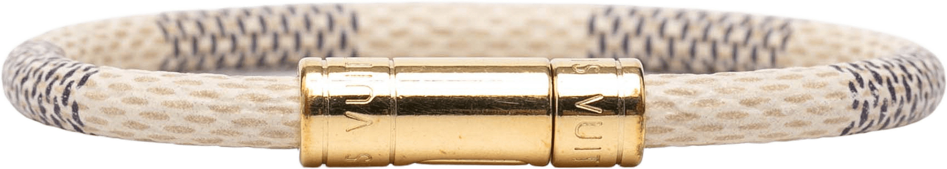 Louis Vuitton Damier Azur Keep It Bracelet, från Luxclusif, i färgen white. Klicka för att öppna bilden i stort format