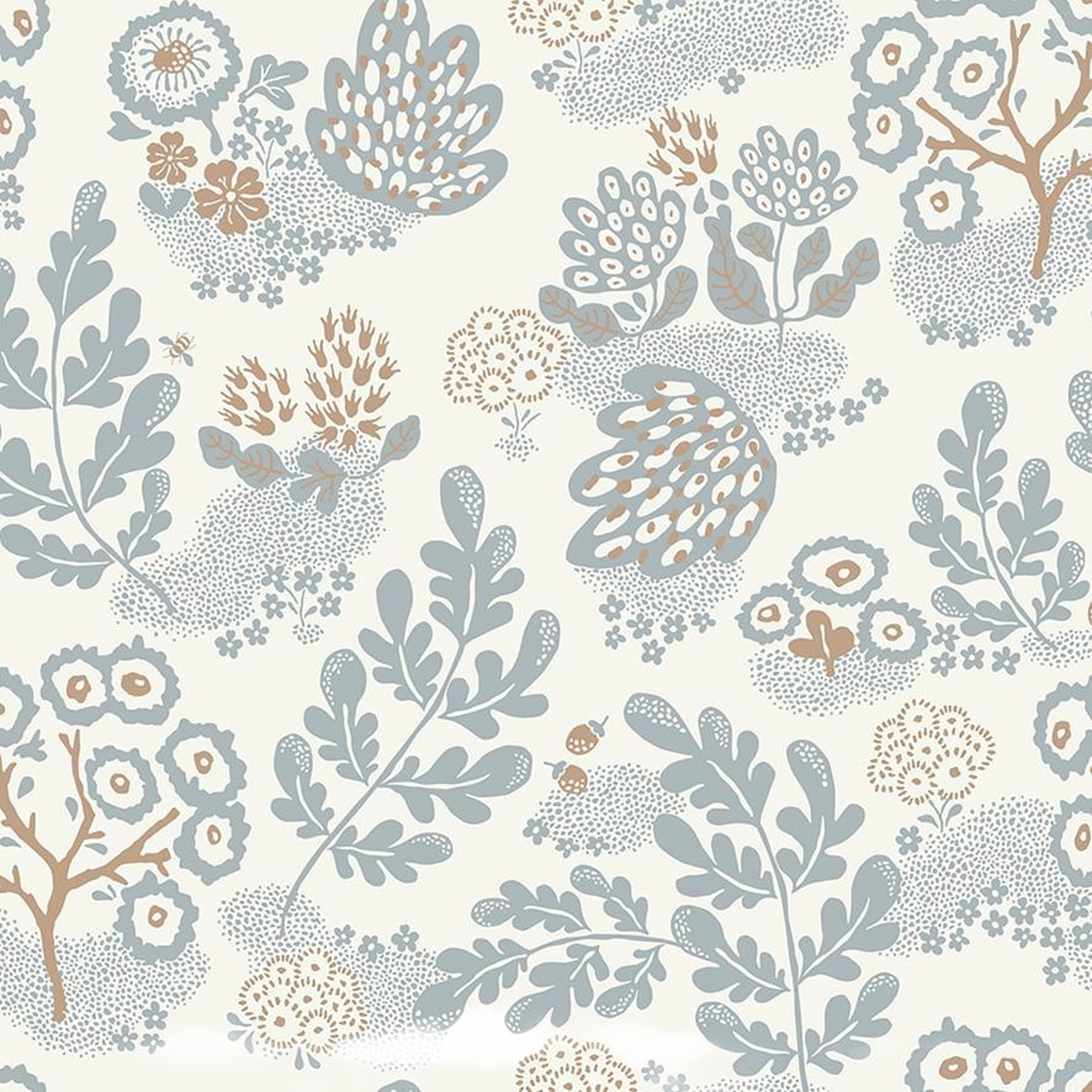 Löpmetertyg May - Sand/dusty Blue/terra