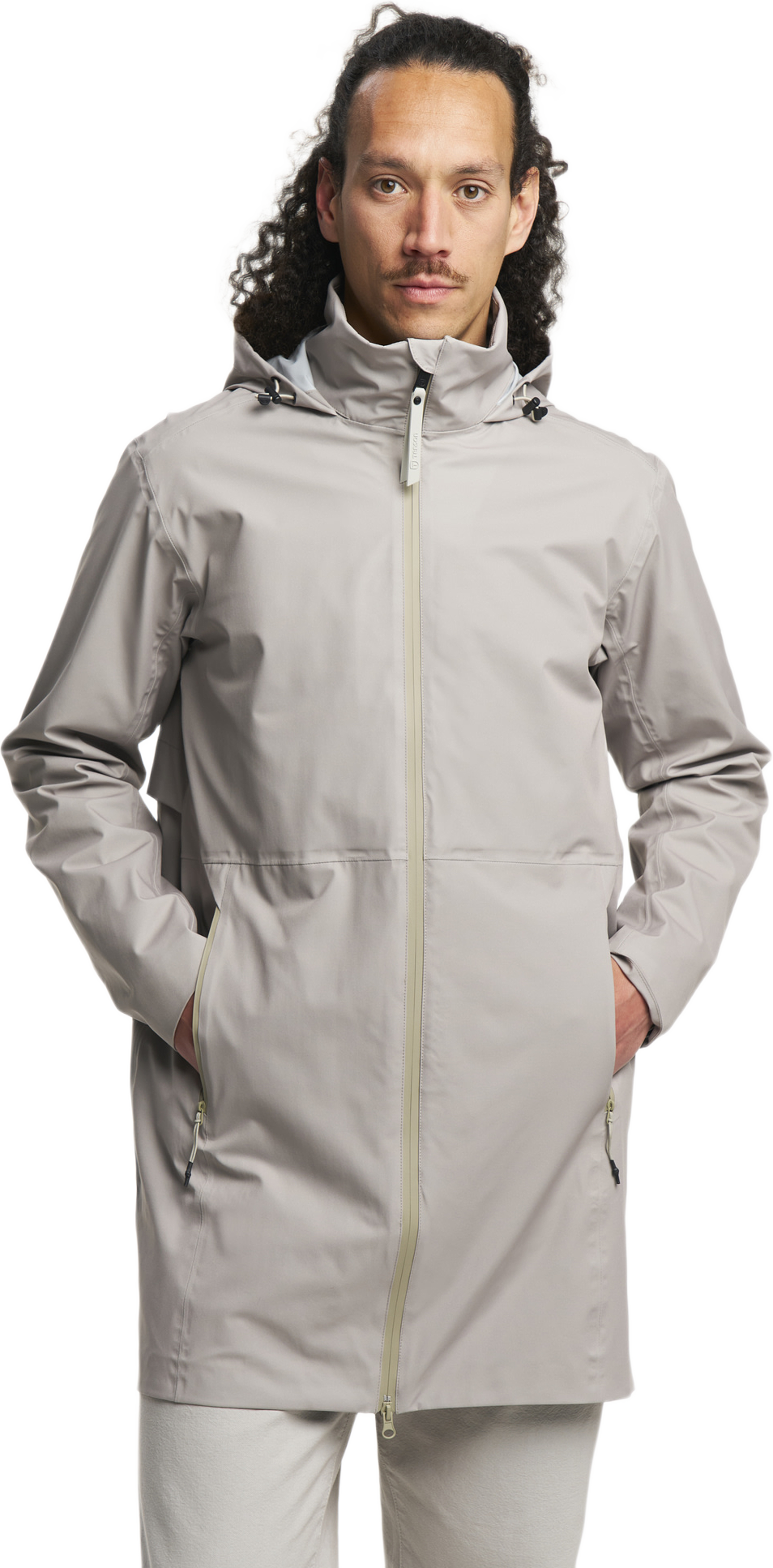 Cloudburst Coat Men, från Tenson, i färgen beige. Klicka för att öppna bilden i stort format