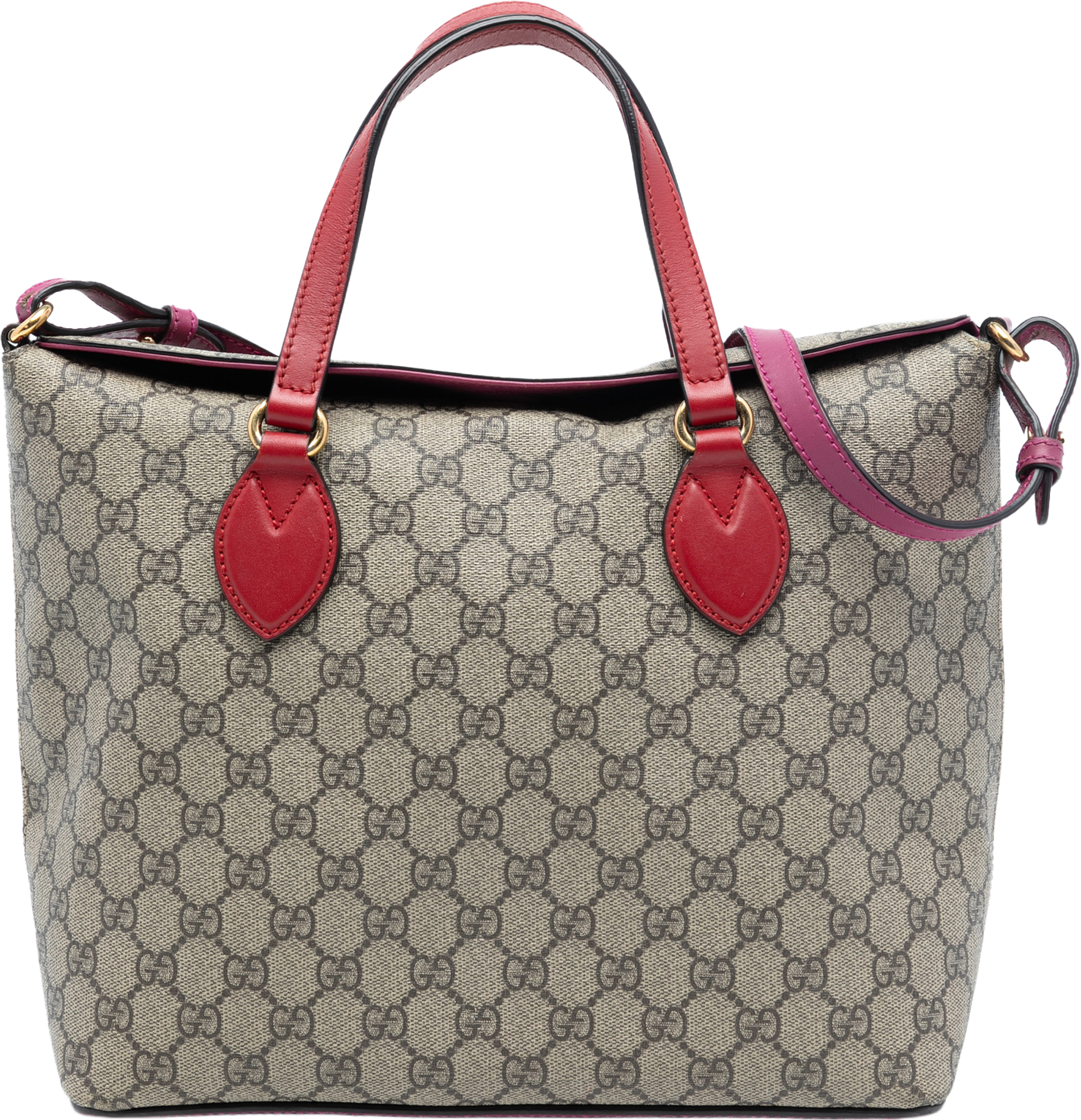 Gucci Gg Supreme Linea A Foldover Tote, från Luxclusif, i färgen beige. Klicka för att öppna bilden i stort format