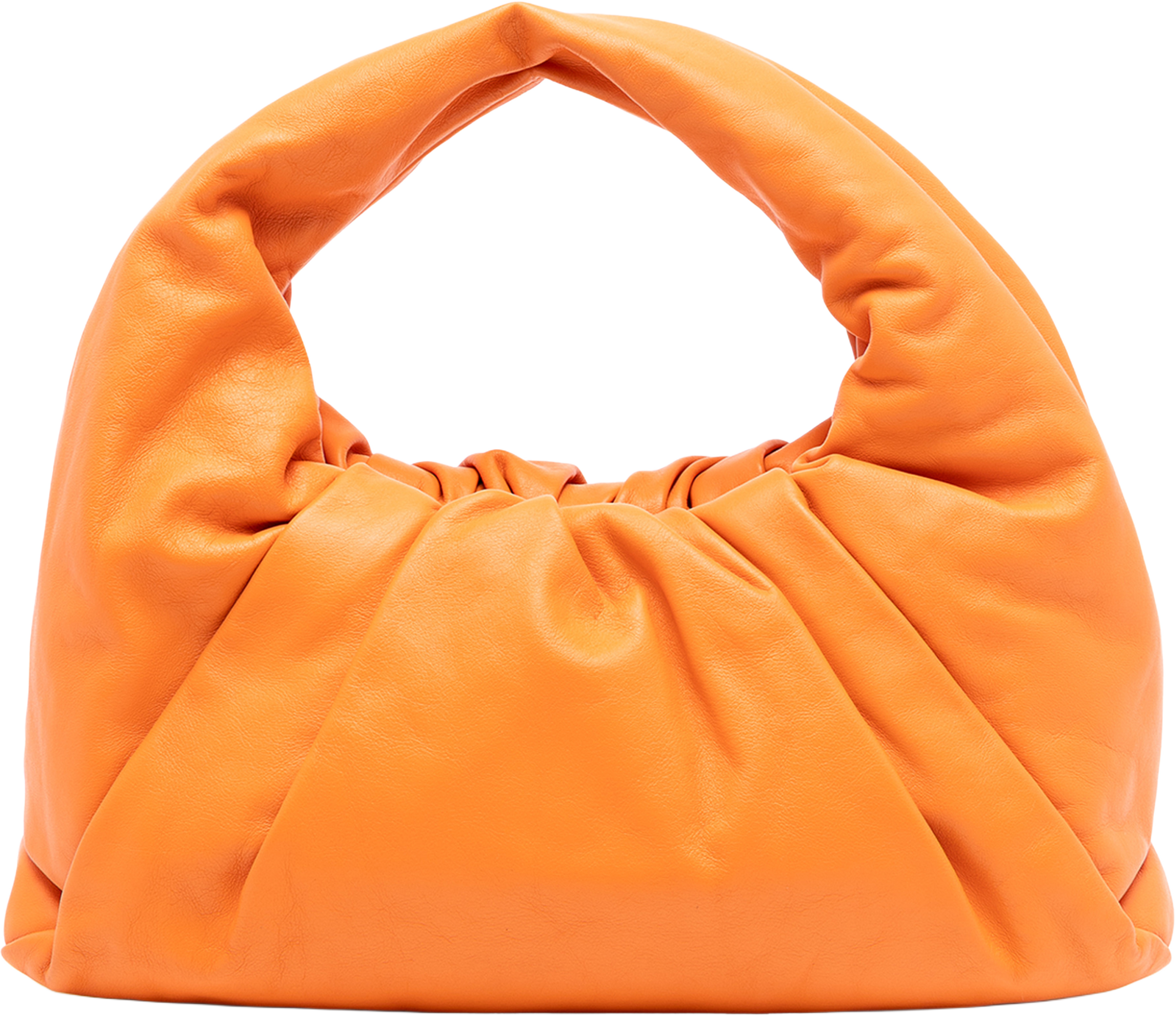 Bottega Veneta Lambskin The Shoulder Pouch, från Luxclusif, i färgen orange. Klicka för att öppna bilden i stort format