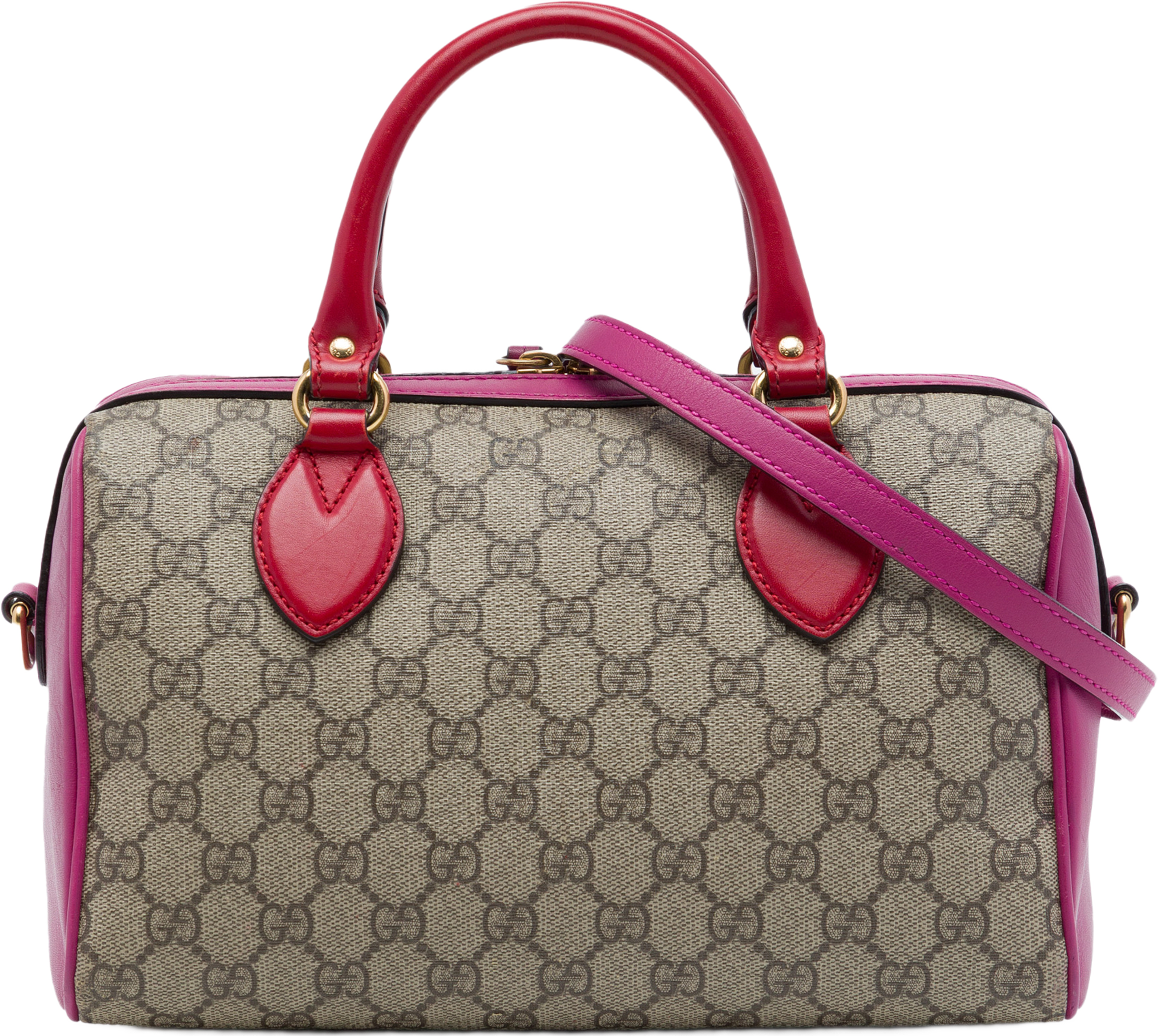 Gucci Small Gg Supreme Satchel, från Luxclusif, i färgen röd. Klicka för att öppna bilden i stort format