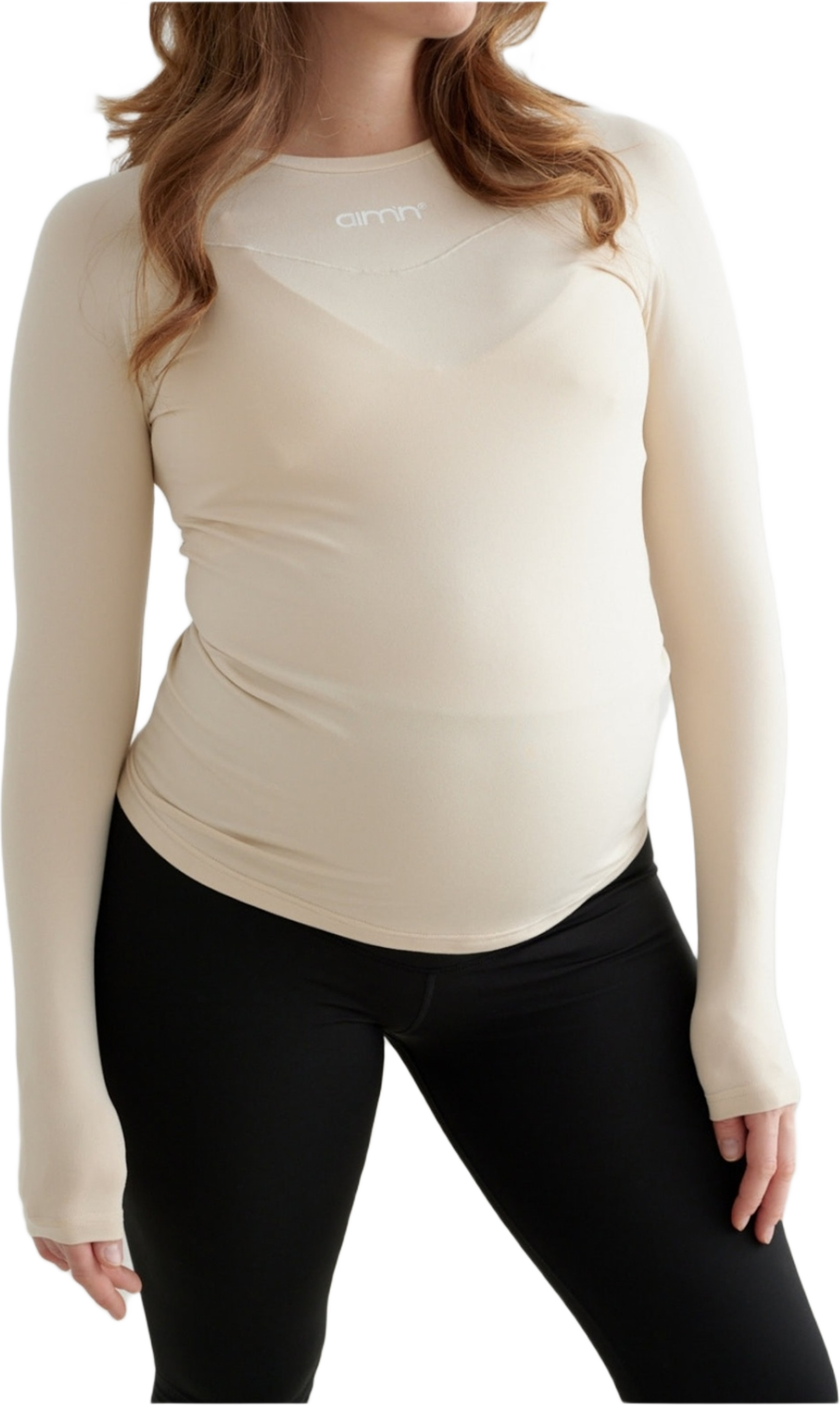 Café Au Lait Soft Basic Maternity Long Sleeve