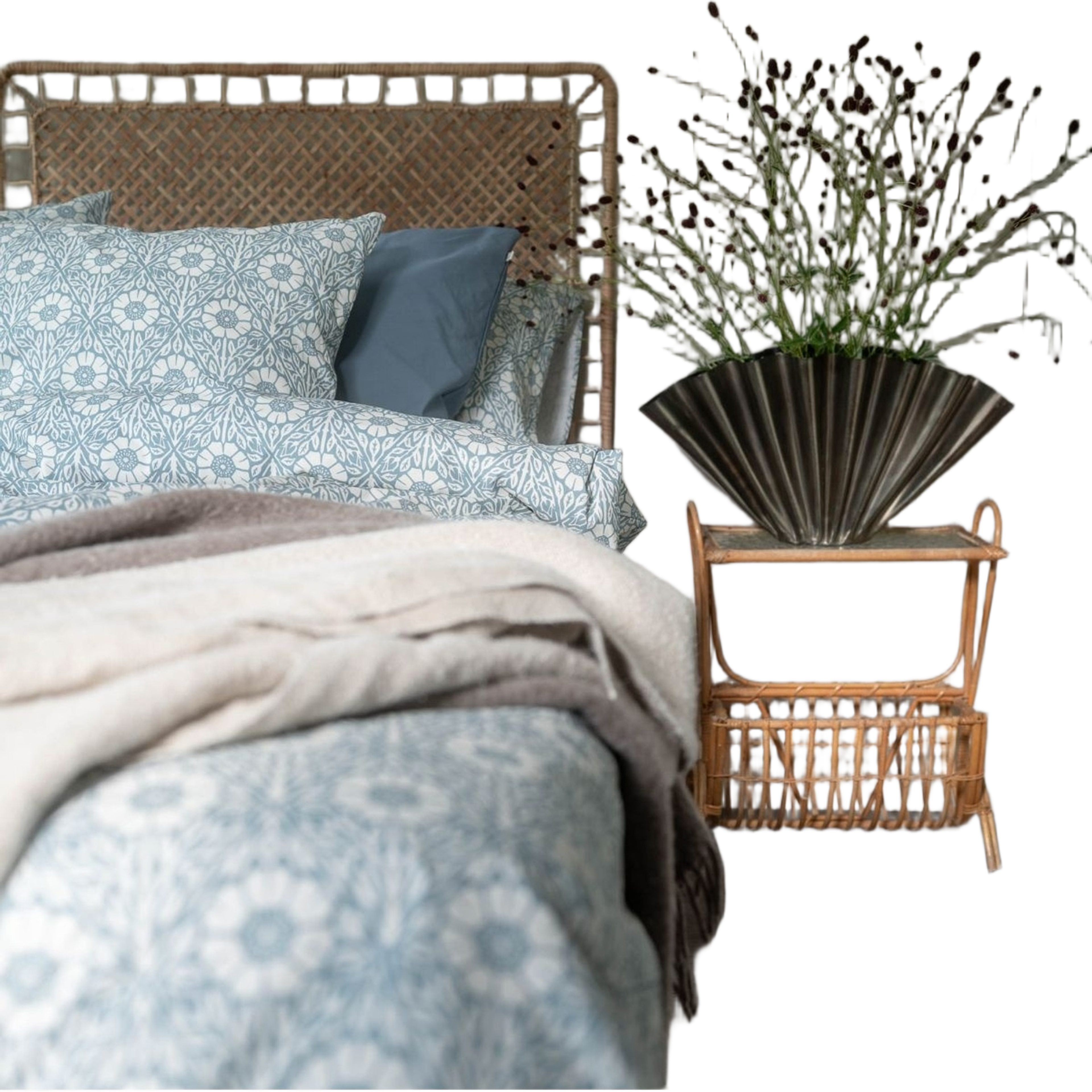 Folkness-täcke mönster, från Folkness, i färgen nyponros blue. Klicka för att öppna bilden i stort format