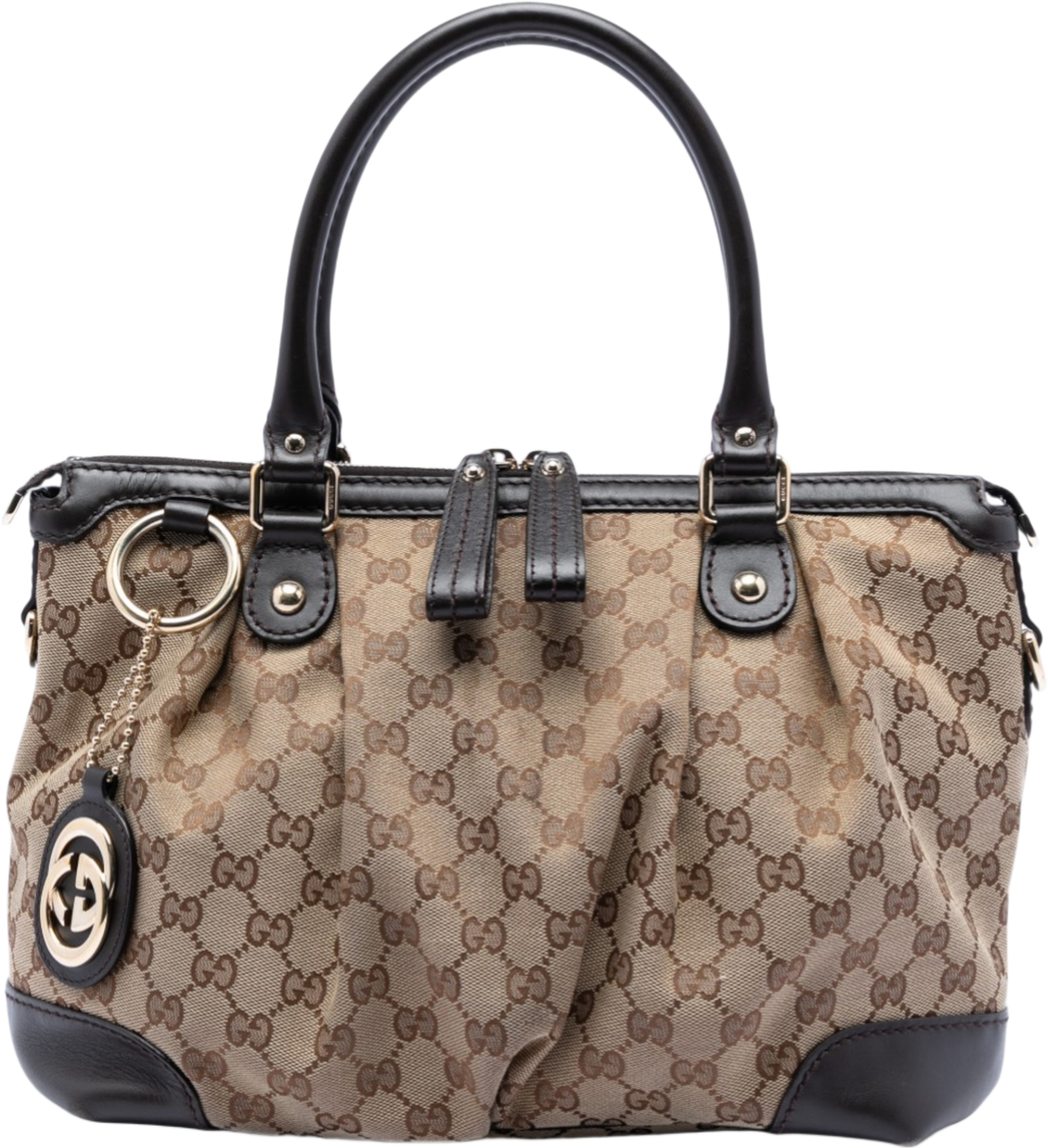 Gucci Gg Canvas Sukey Satchel, från Luxclusif, i färgen beige. Klicka för att öppna bilden i stort format