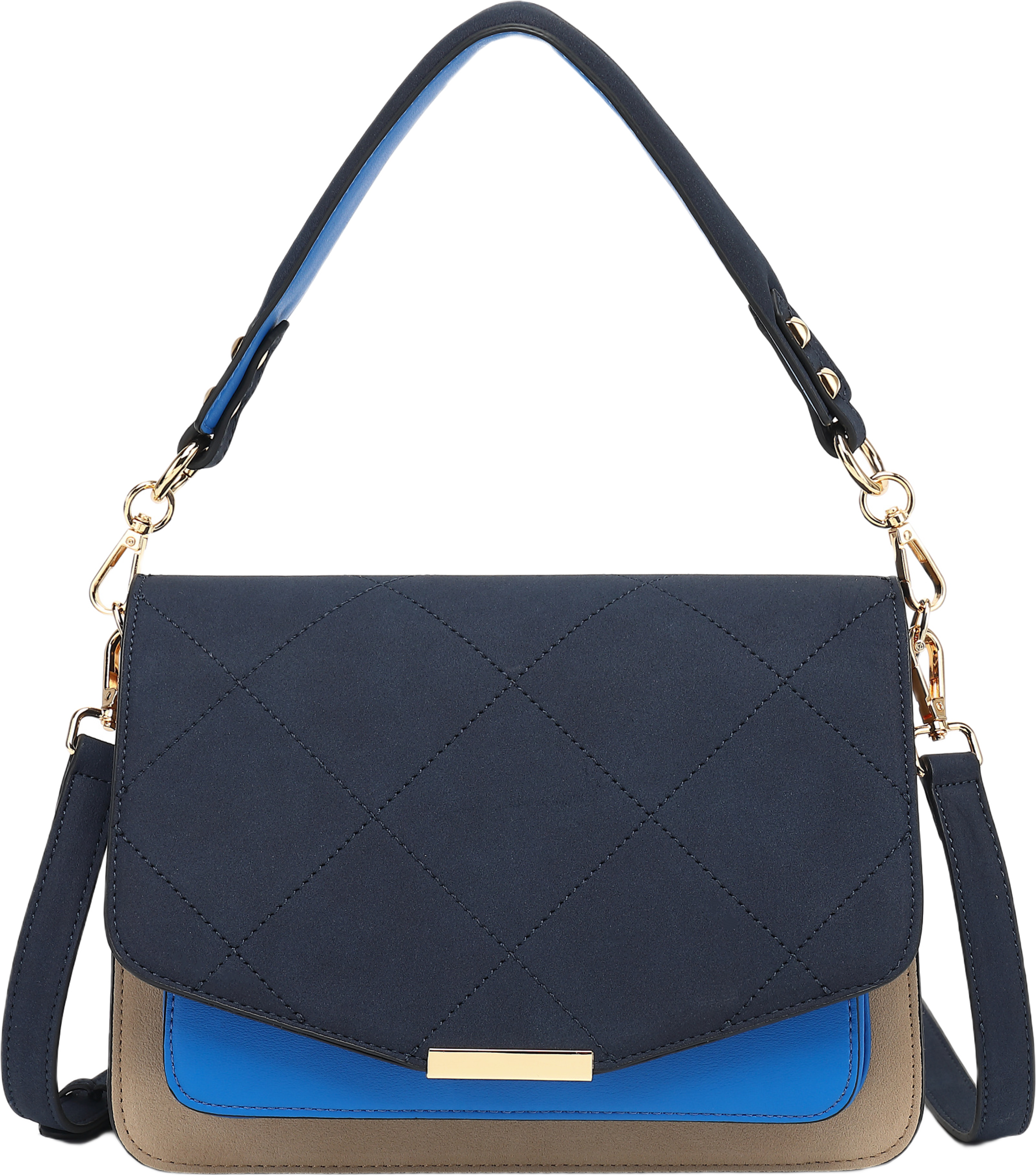 Blanca Multi Compartment Bag - Navy/sand/blue