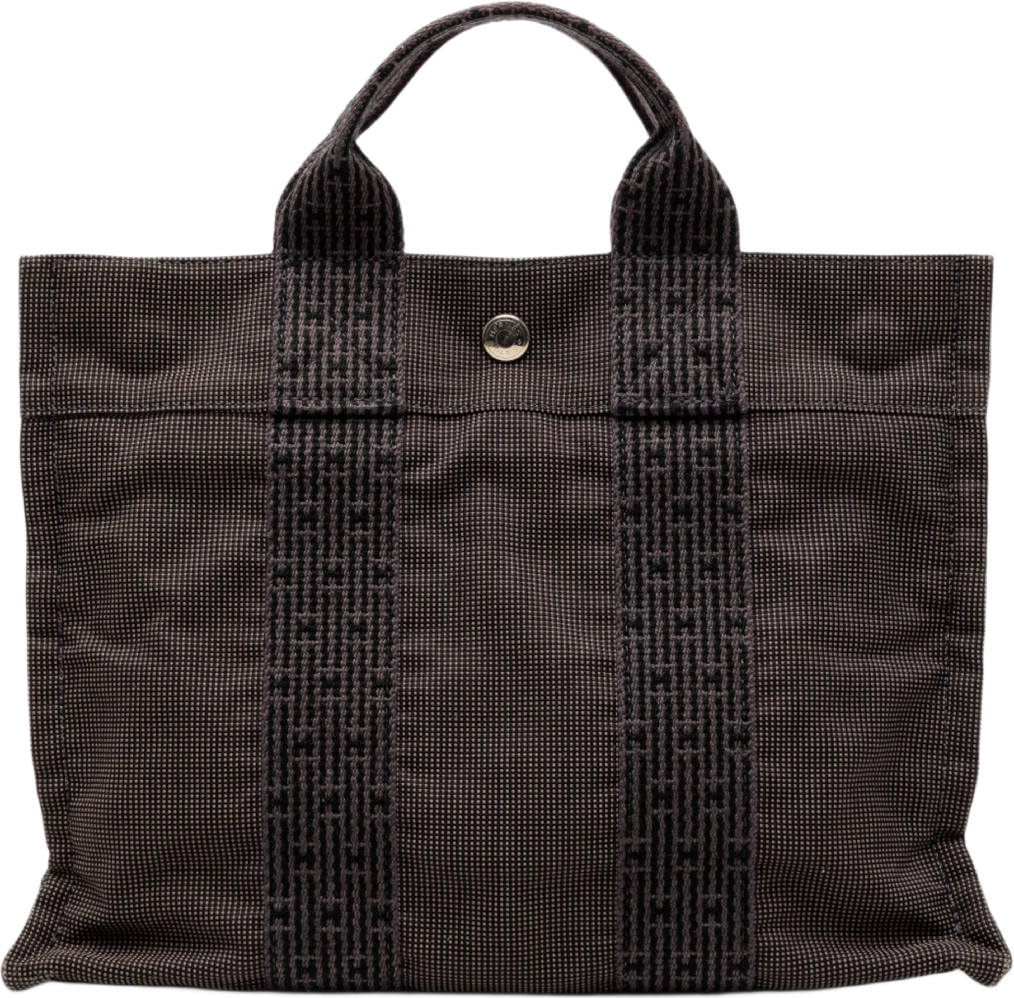 Hermès Canvas Herline Pm, från Luxclusif, i färgen dark gray. Klicka för att öppna bilden i stort format