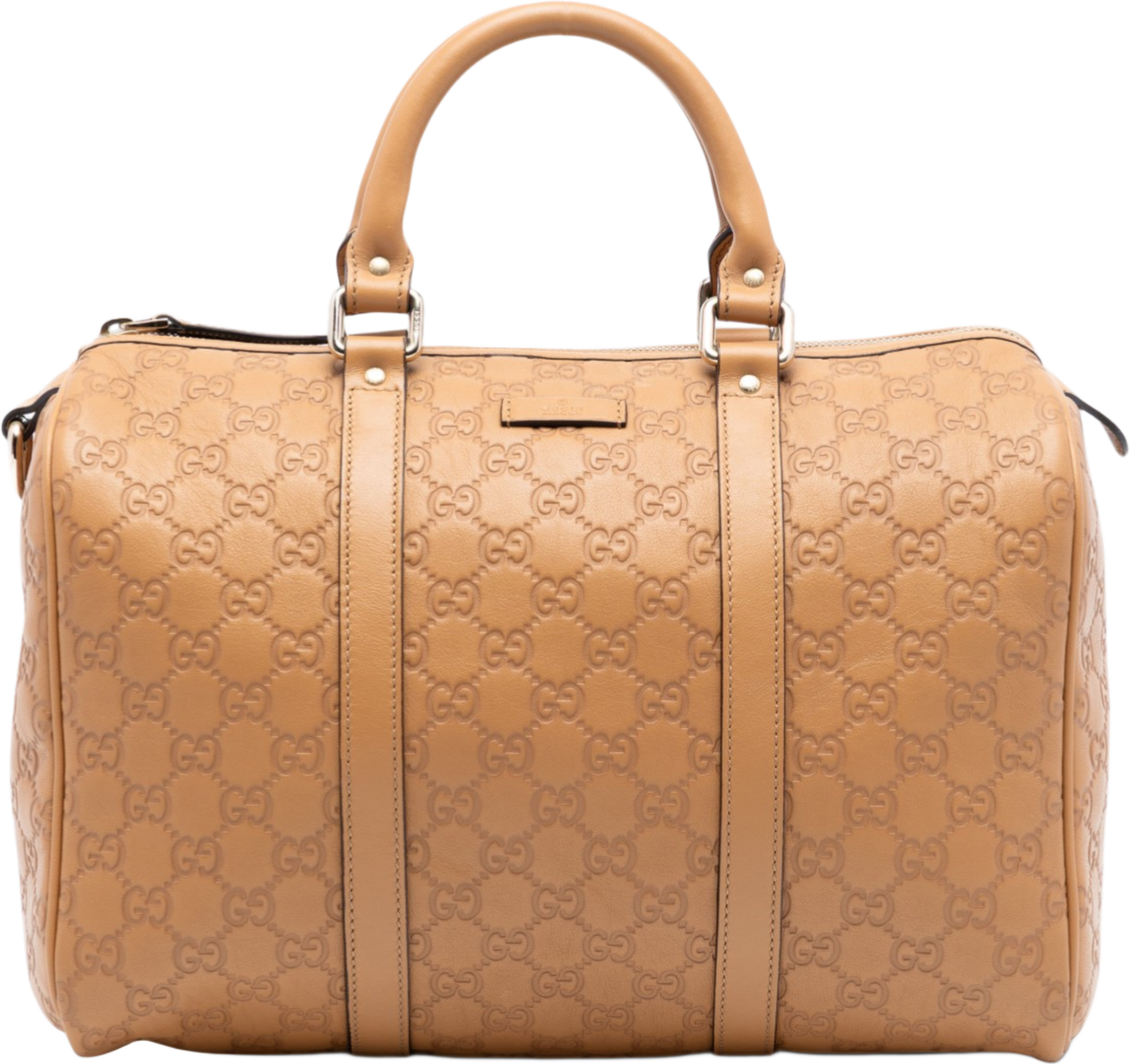 Gucci Medium Guccissima Joy Boston Bag, från Luxclusif, i färgen beige. Klicka för att öppna bilden i stort format