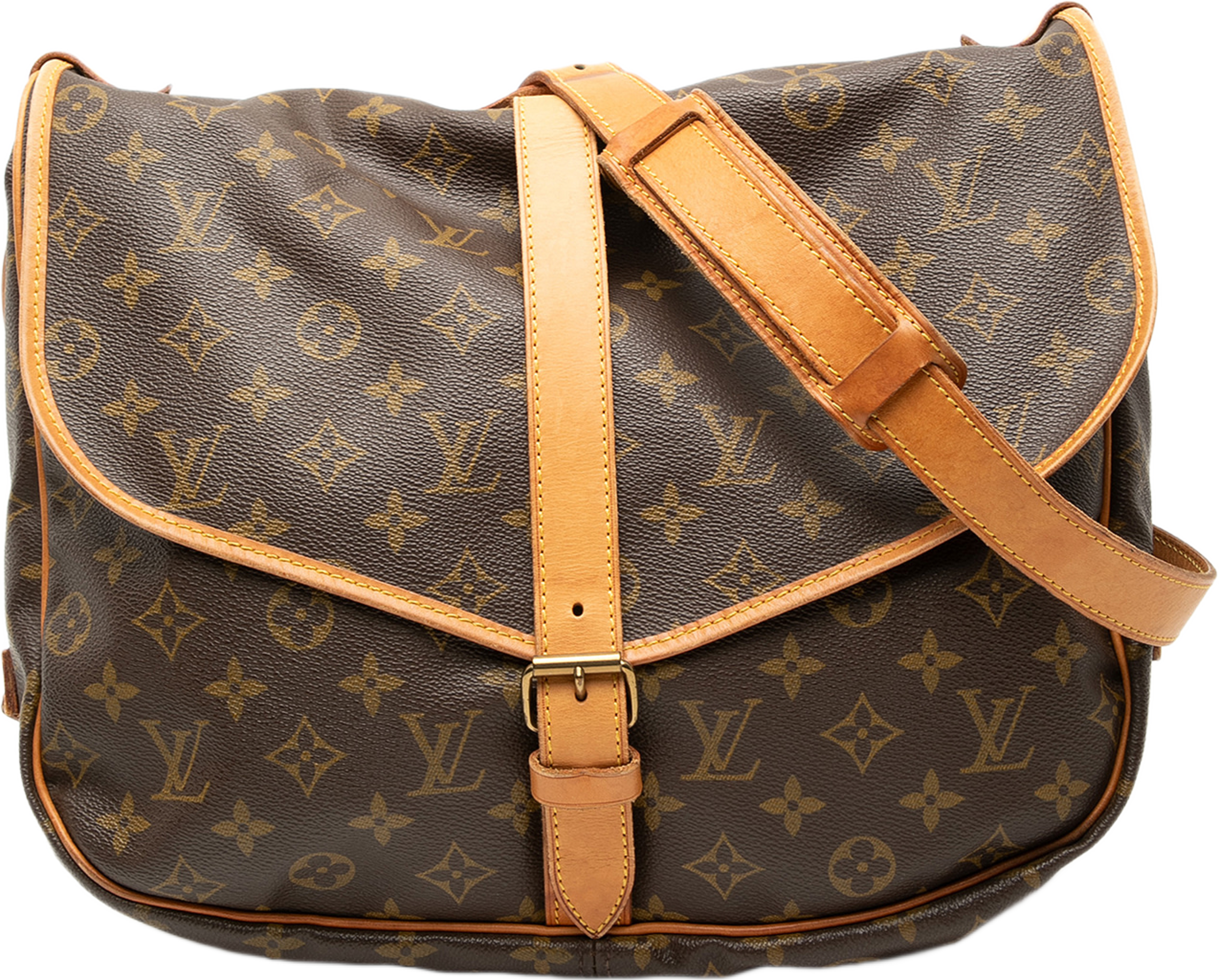 Louis Vuitton Monogram Saumur 35, från Luxclusif, i färgen brown. Klicka för att öppna bilden i stort format