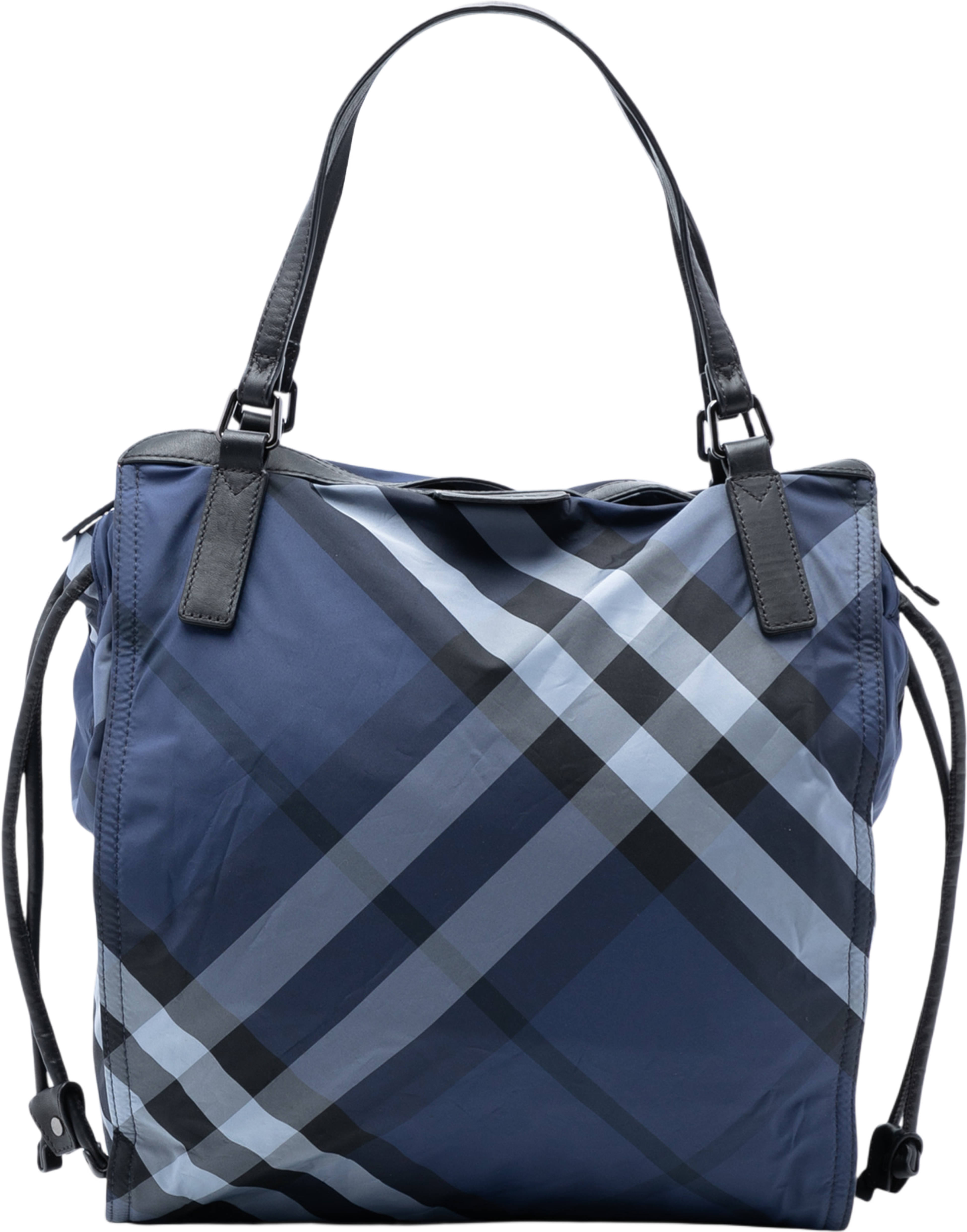 Burberry Supernova Check Nylon Buckleigh Tote, från Luxclusif, i färgen blue. Klicka för att öppna bilden i stort format