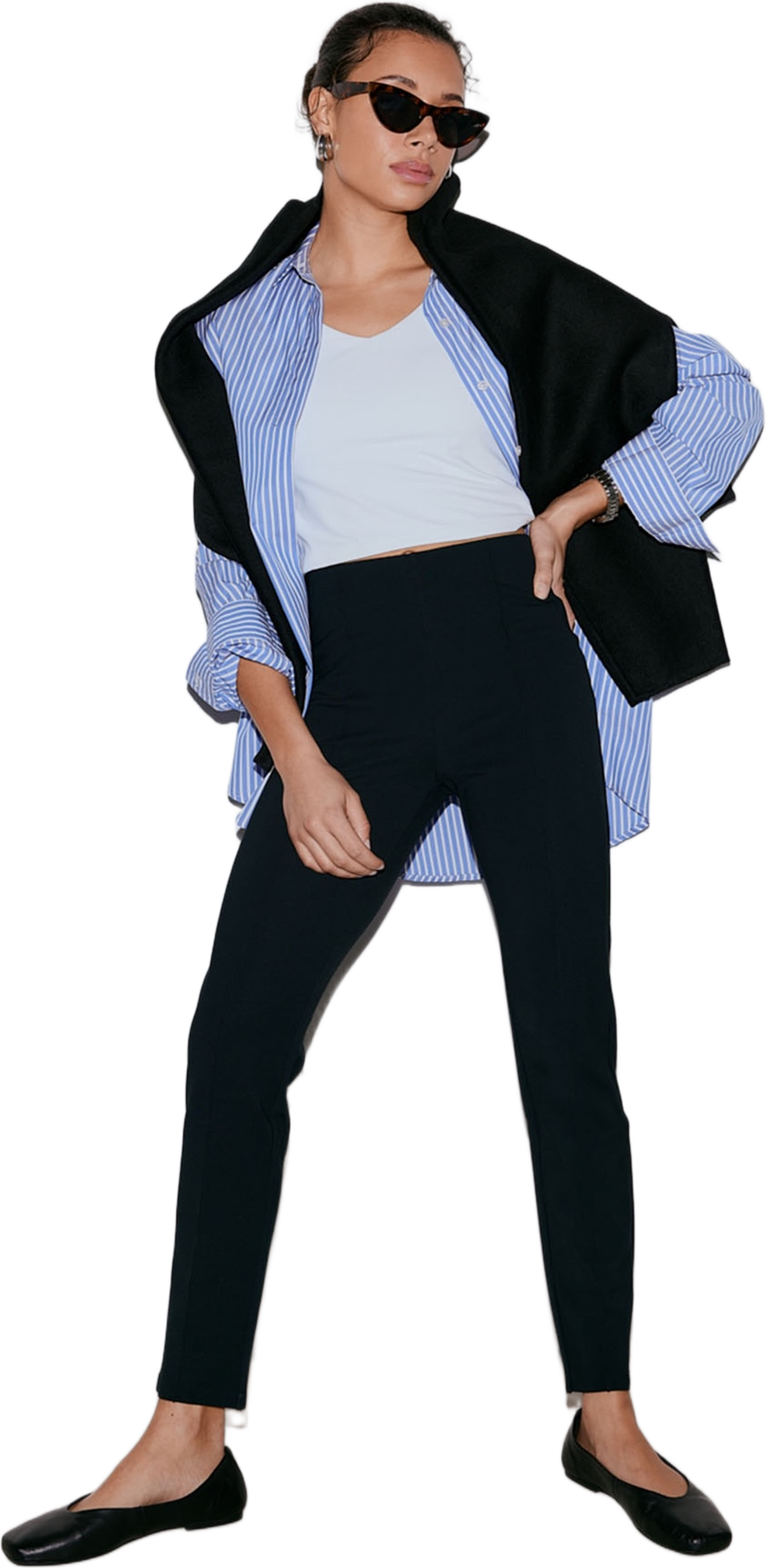 Luxe Pintuck Pants, från aim'n, i färgen black. Klicka för att öppna bilden i stort format