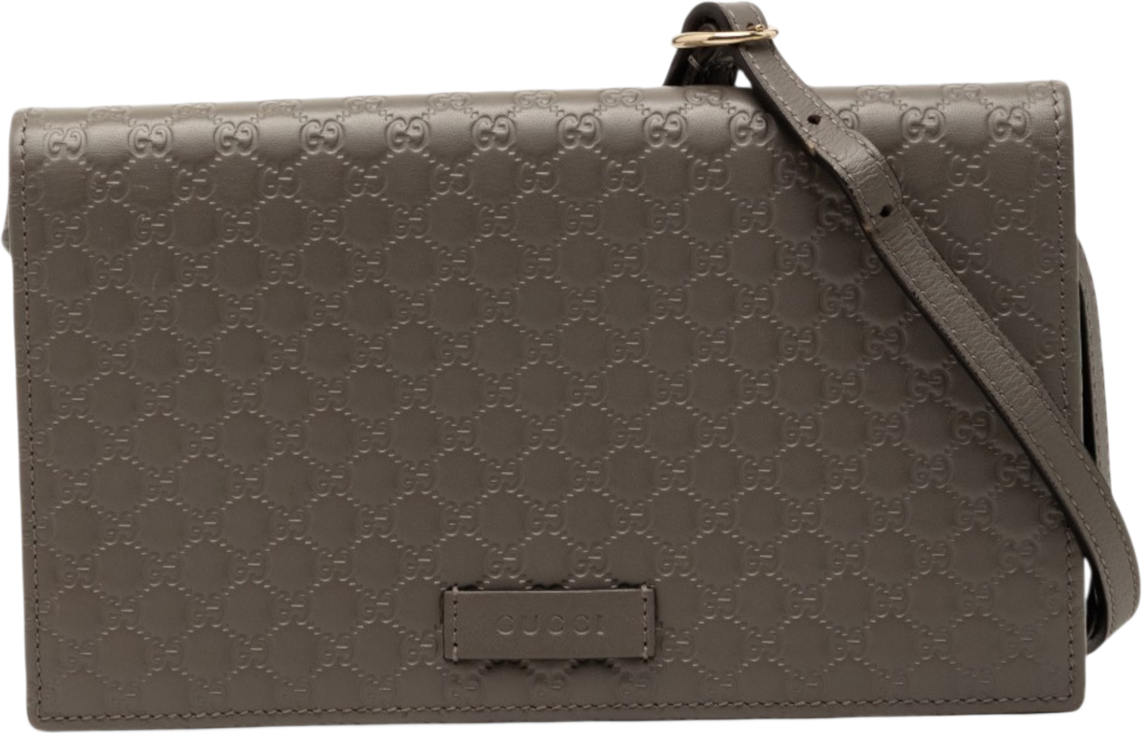 Gucci Microguccissima Wallet On Strap, från Luxclusif, i färgen gray. Klicka för att öppna bilden i stort format
