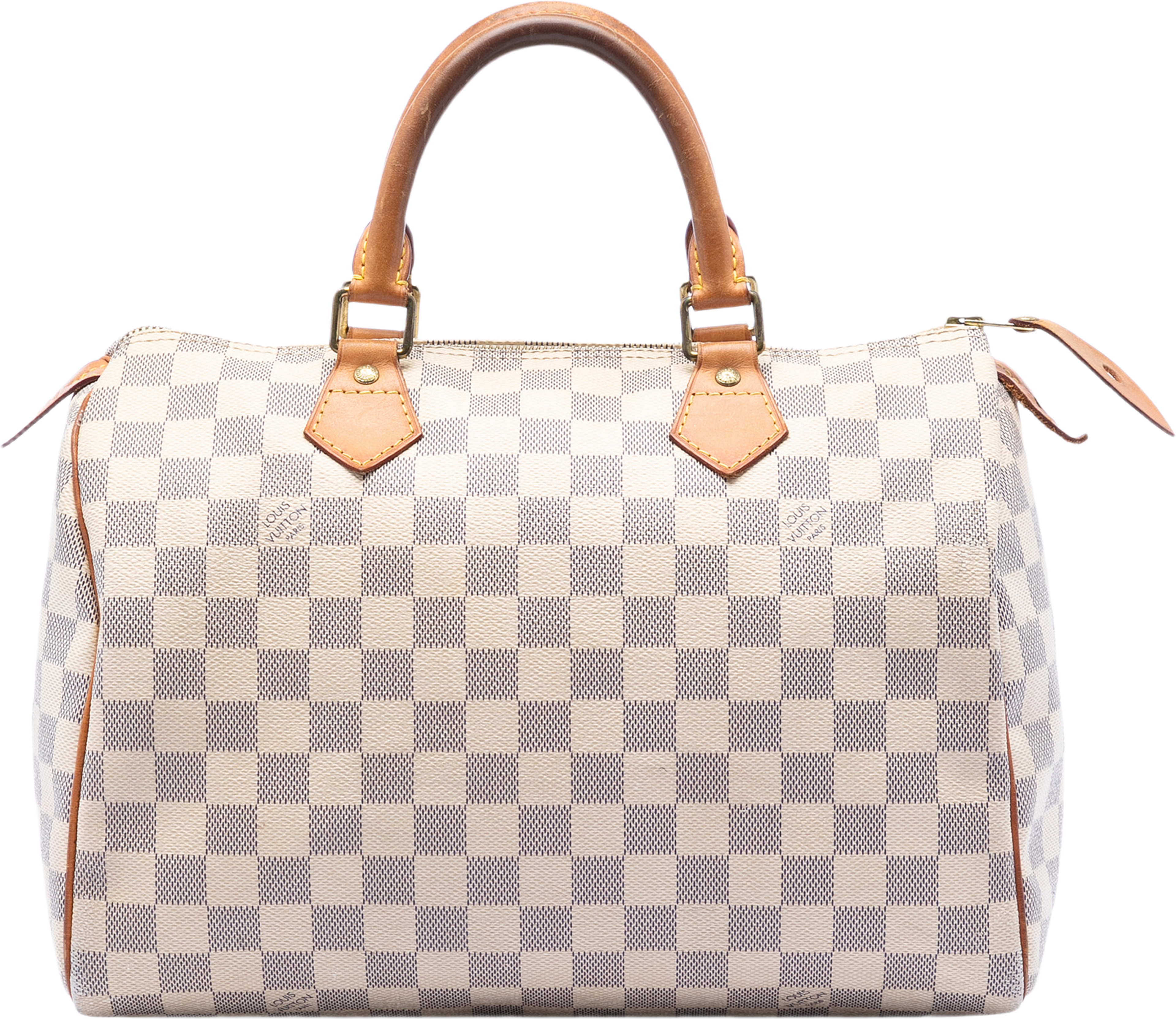 Louis Vuitton Damier Azur Speedy 30, från Luxclusif, i färgen white. Klicka för att öppna bilden i stort format