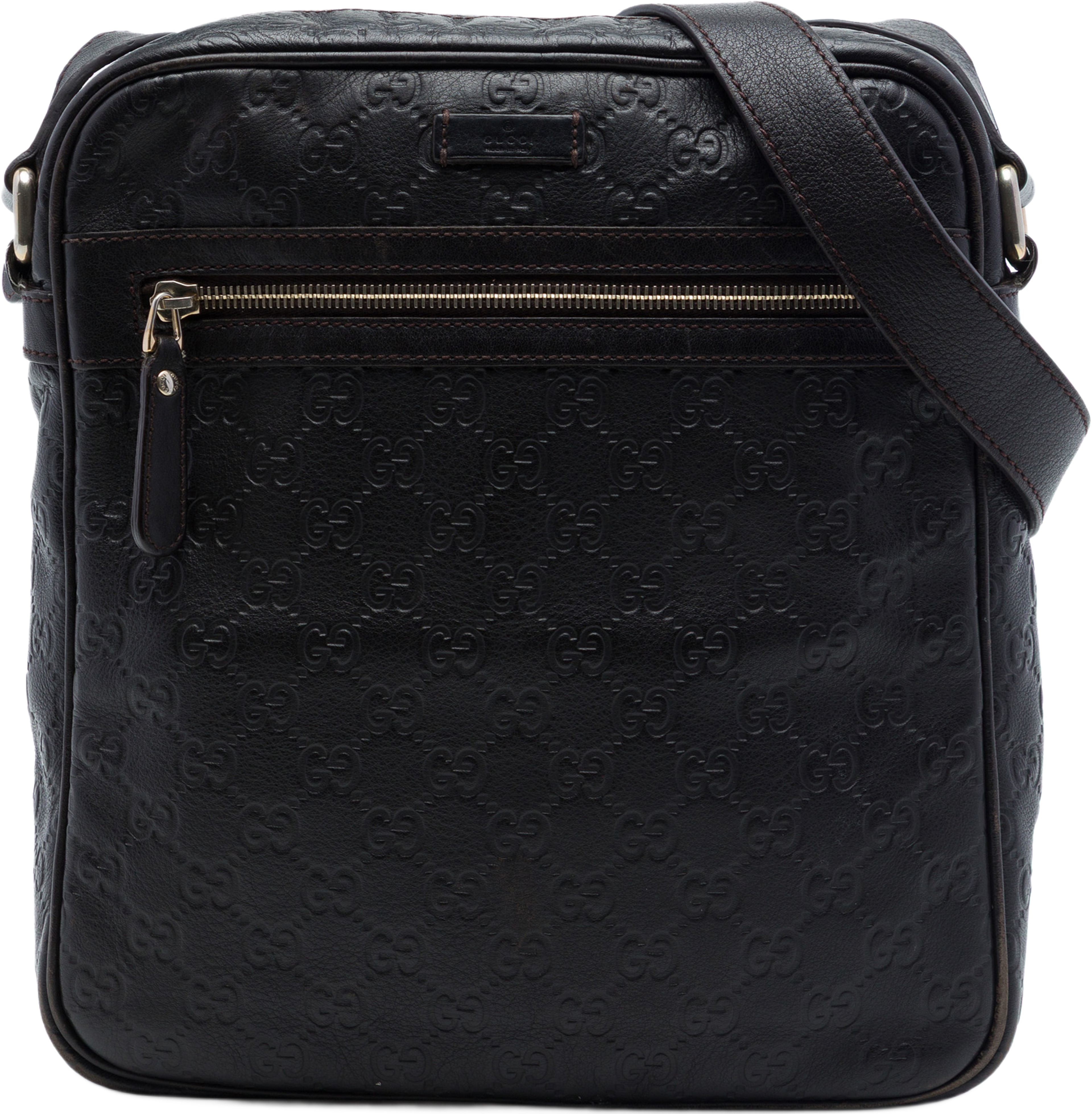 Gucci Guccissima Crossbody, från Luxclusif, i färgen svart. Klicka för att öppna bilden i stort format