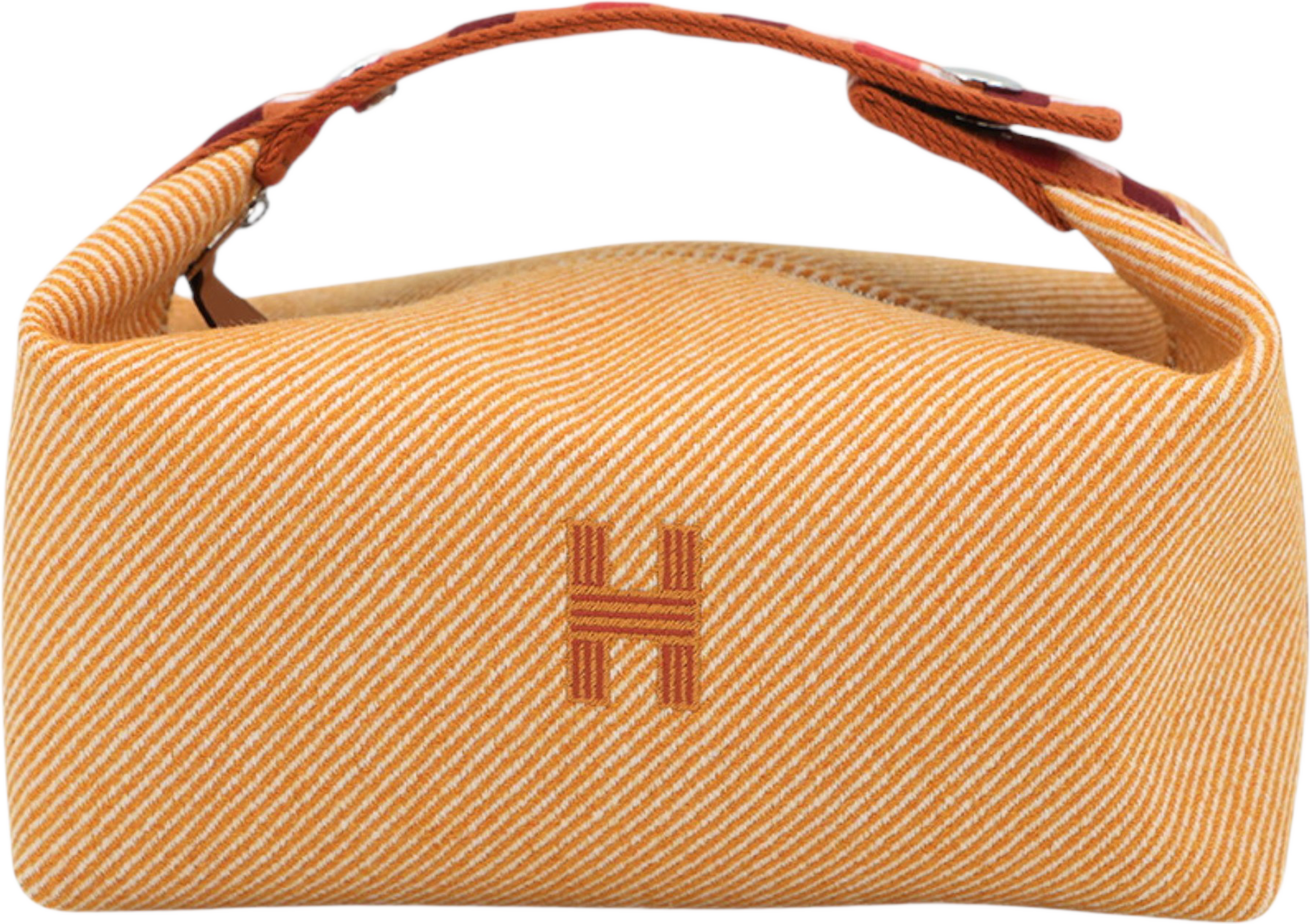 Hermès Small Wool Bride A Brac Au Carre Case, från Luxclusif, i färgen light orange. Klicka för att öppna bilden i stort format