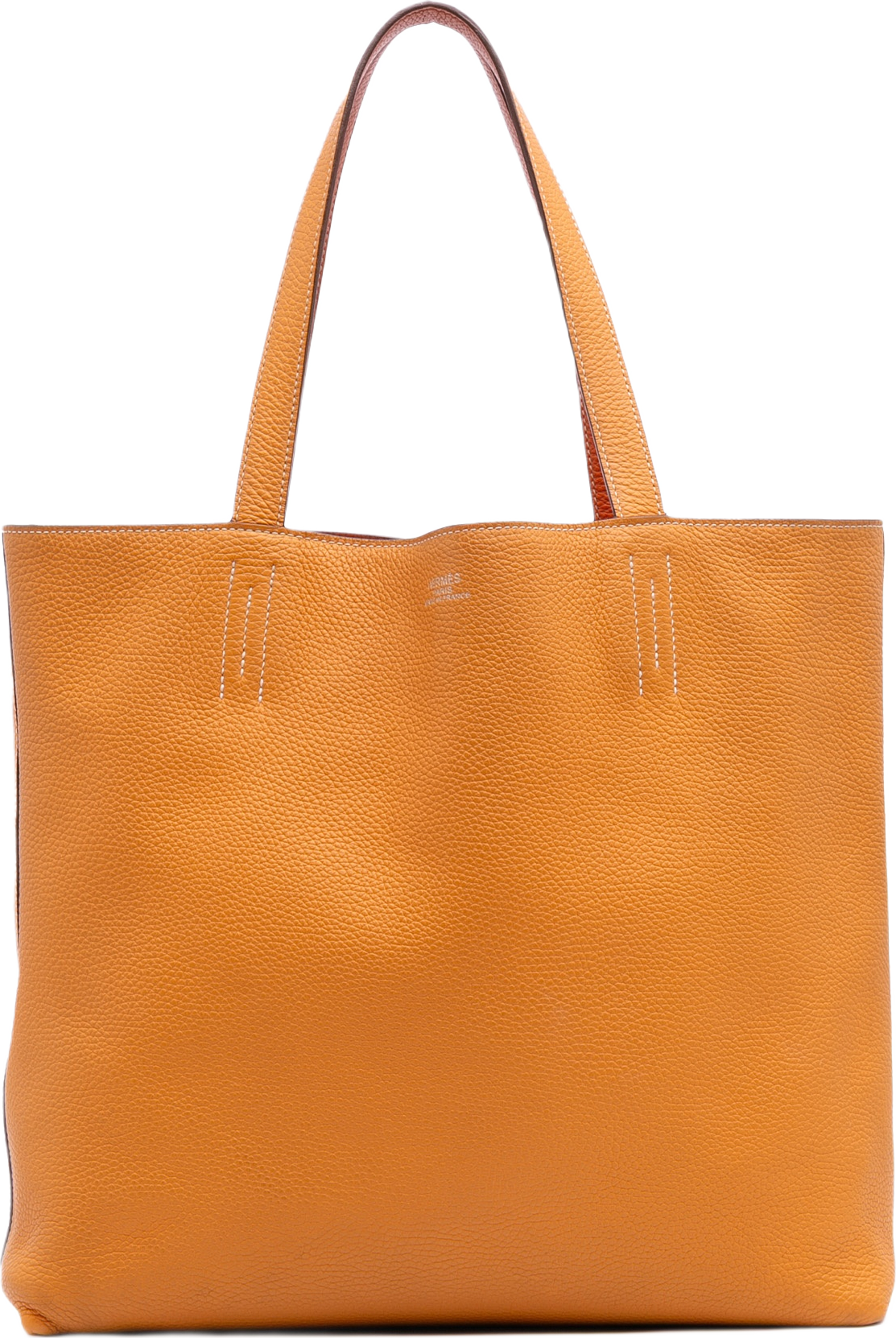 Hermès Clemence Double Sens 36, från Luxclusif, i färgen orange. Klicka för att öppna bilden i stort format