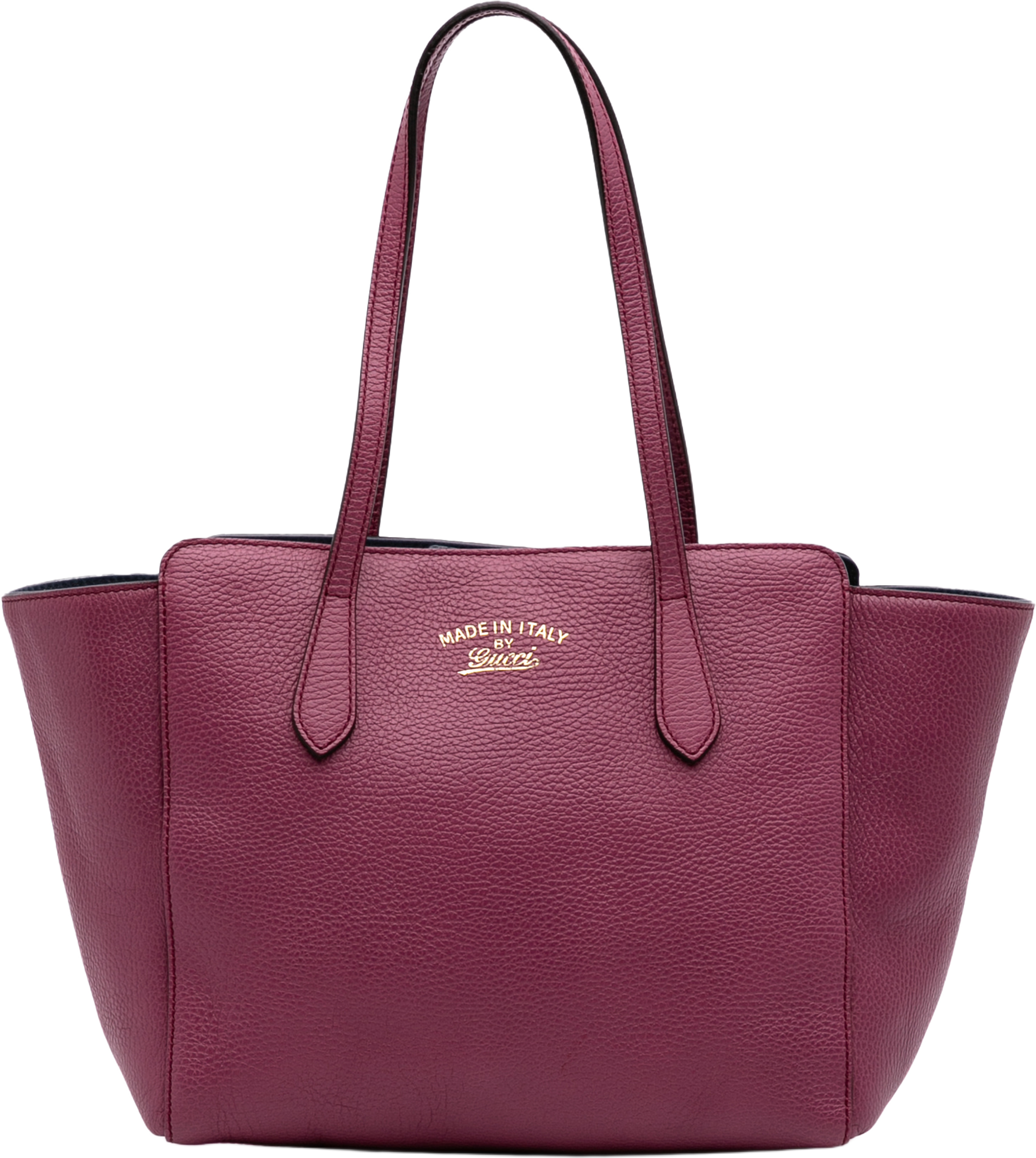 Gucci Medium Dollar Calfskin Swing Tote, från Luxclusif, i färgen magenta. Klicka för att öppna bilden i stort format