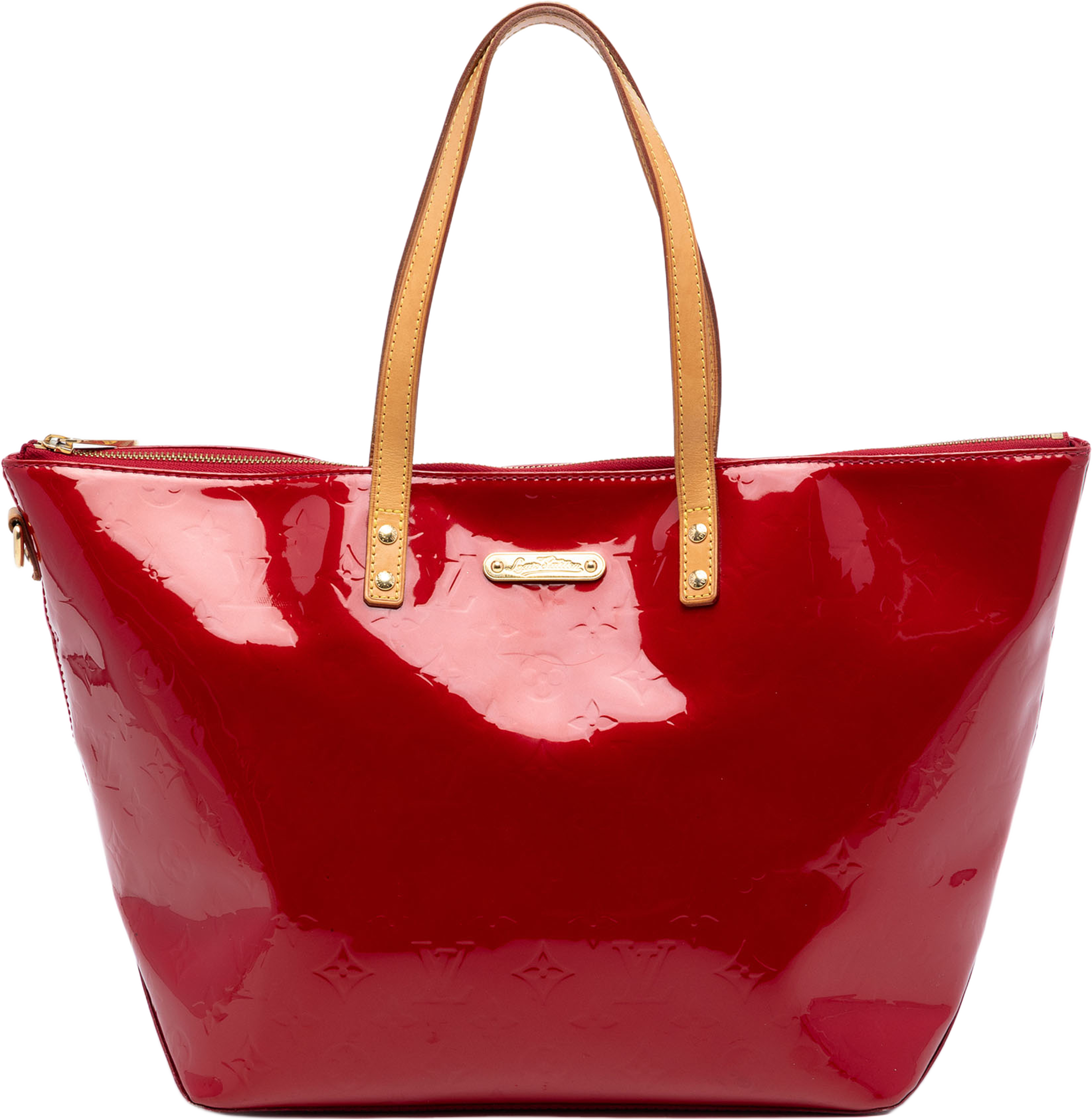 Louis Vuitton Monogram Vernis Bellevue Gm, från Luxclusif, i färgen red. Klicka för att öppna bilden i stort format