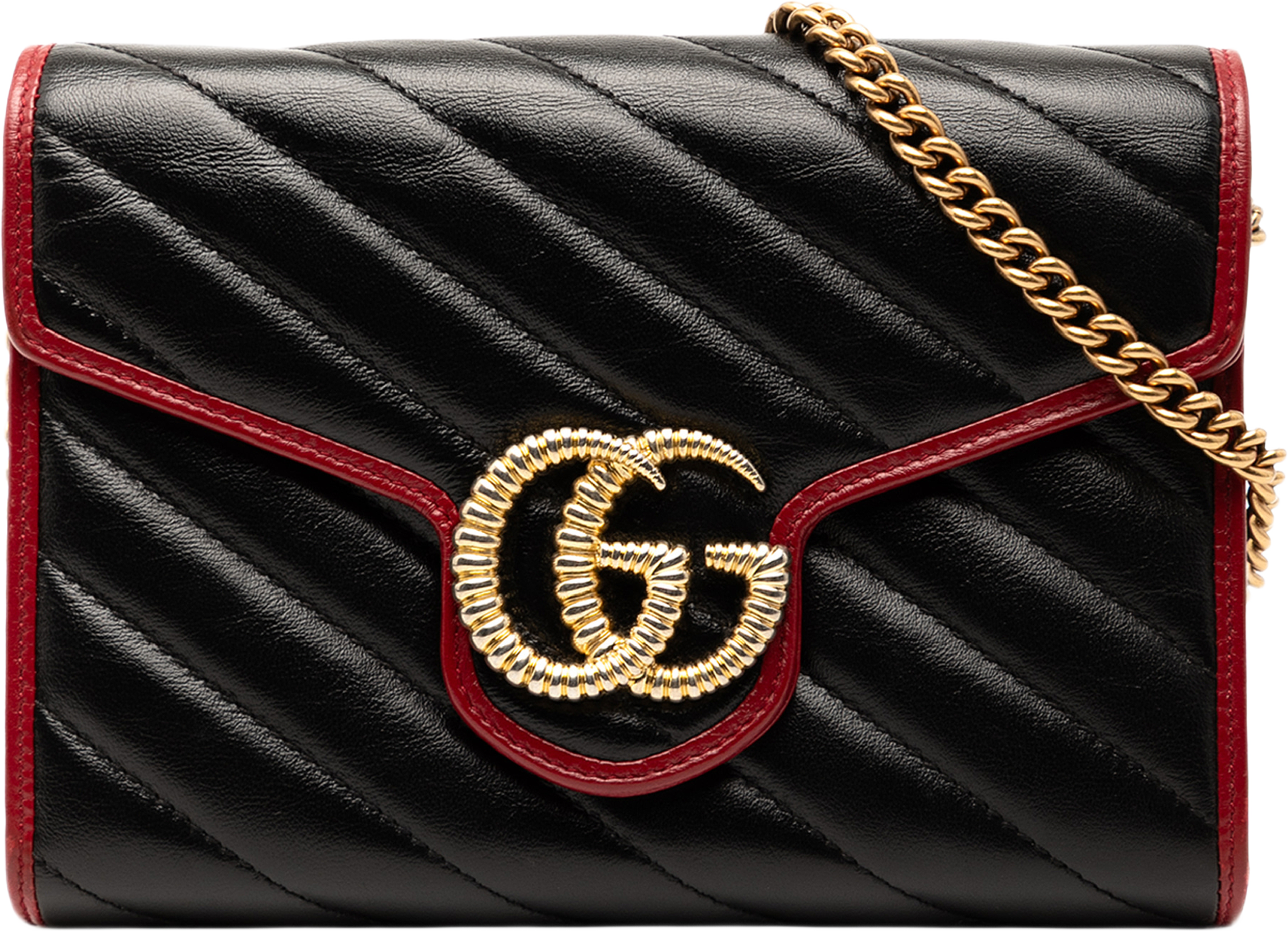Gucci Gg Marmont Matelasse Leather Torchon Wallet On Chain, från Luxclusif, i färgen black. Klicka för att öppna bilden i stort format