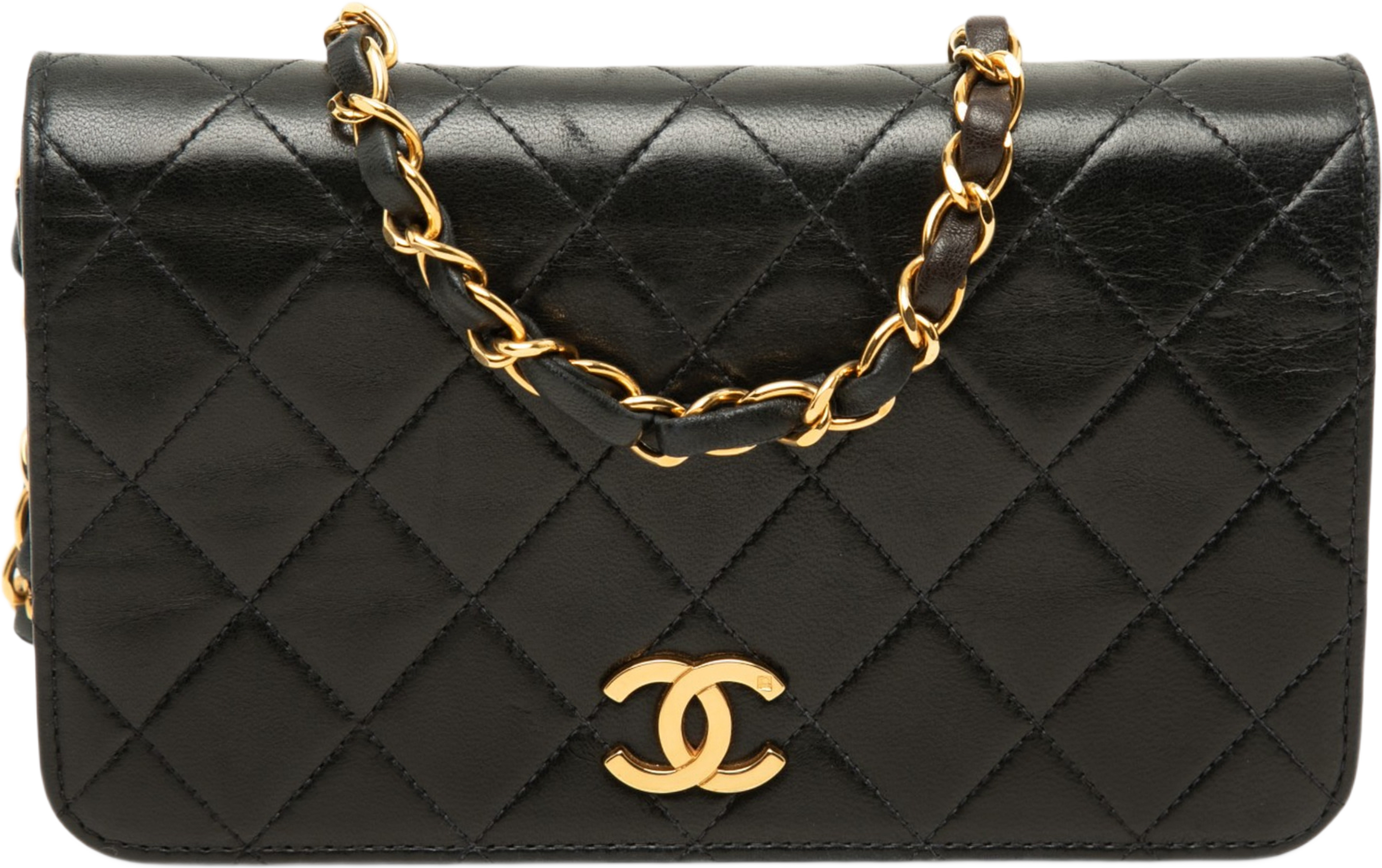 Chanel Mini Cc Quilted Lambskin Full Flap, från Luxclusif, i färgen svart. Klicka för att öppna bilden i stort format